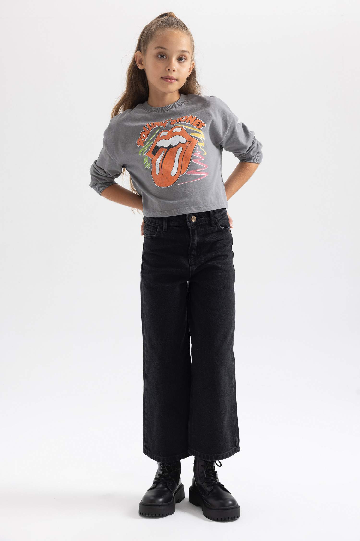 Футболка свободного кроя Rolling Stones для девочек