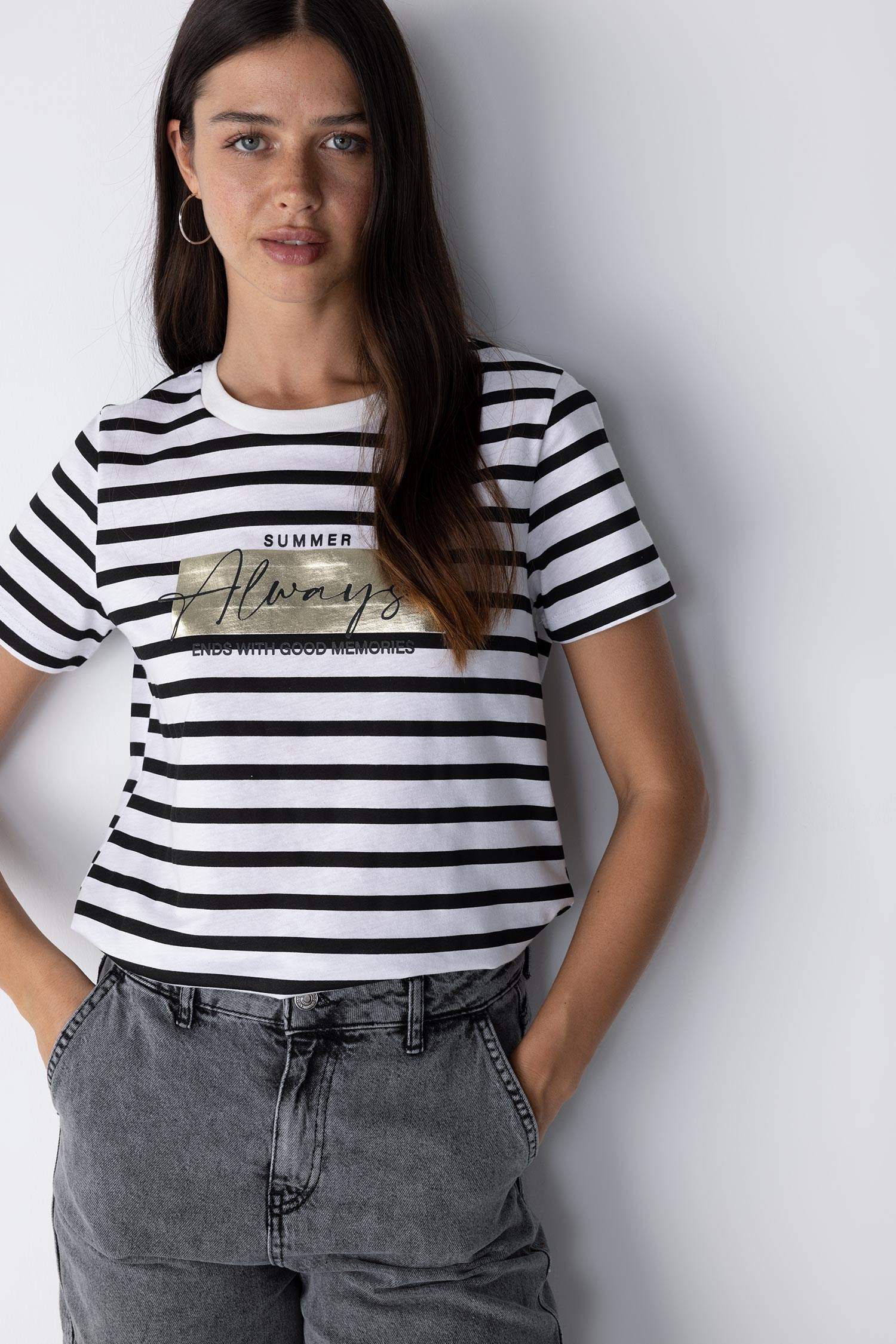 Regular Fit Crew Neck Slogan Short Sleeve T-Shirt