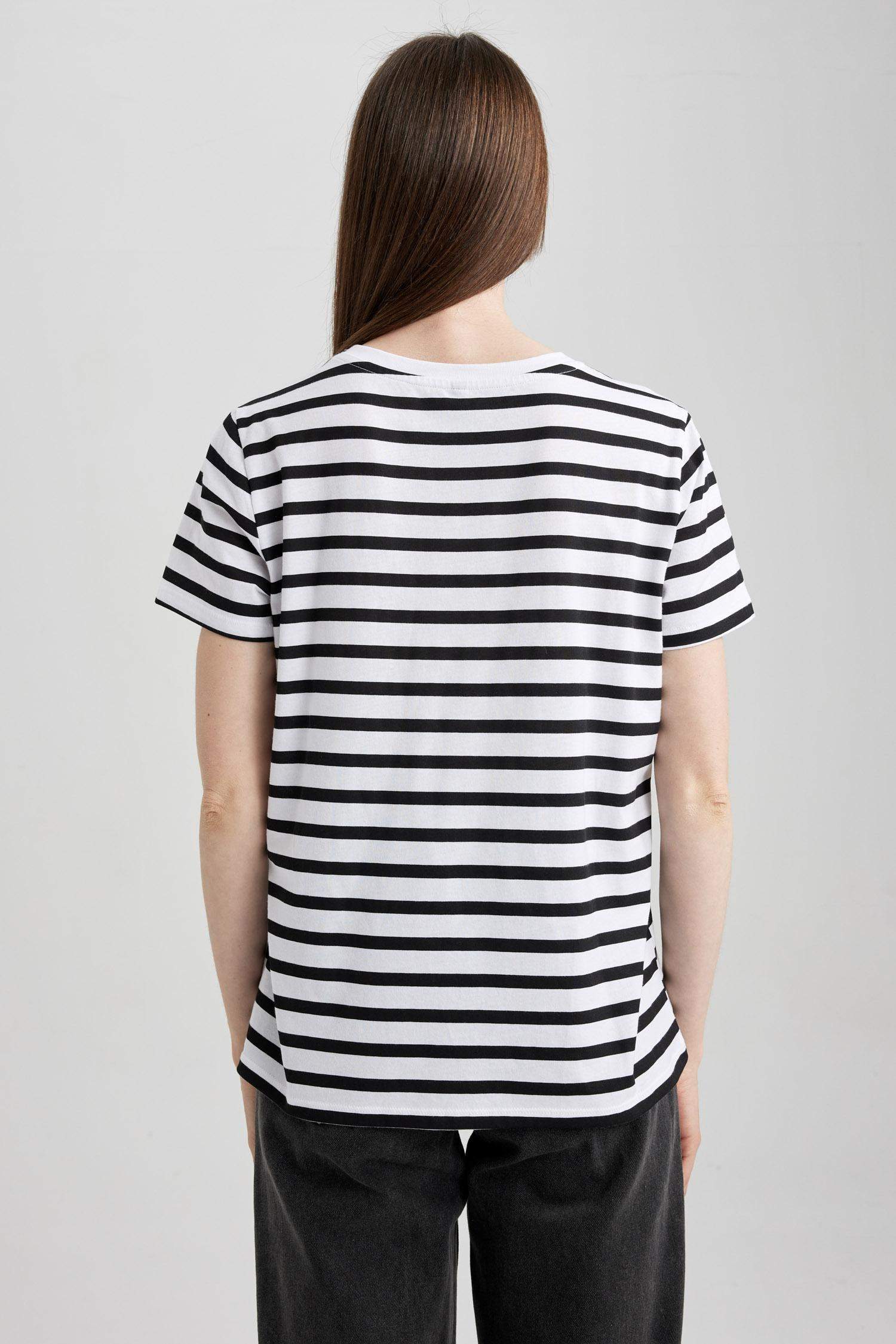 Regular Fit Crew Neck Slogan Short Sleeve T-Shirt