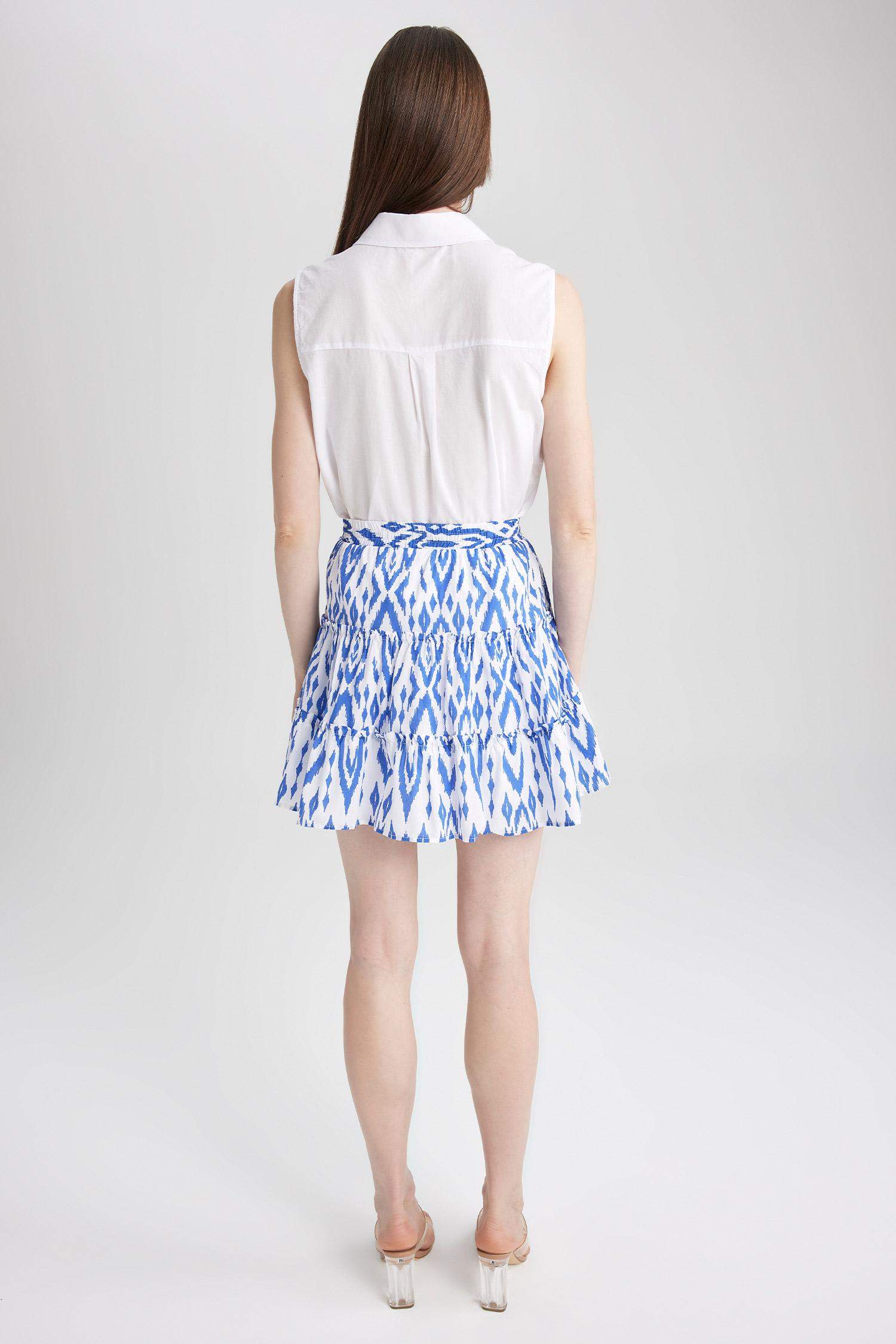 تنورة قصيرة تاي داي بخصر عادي مبطن