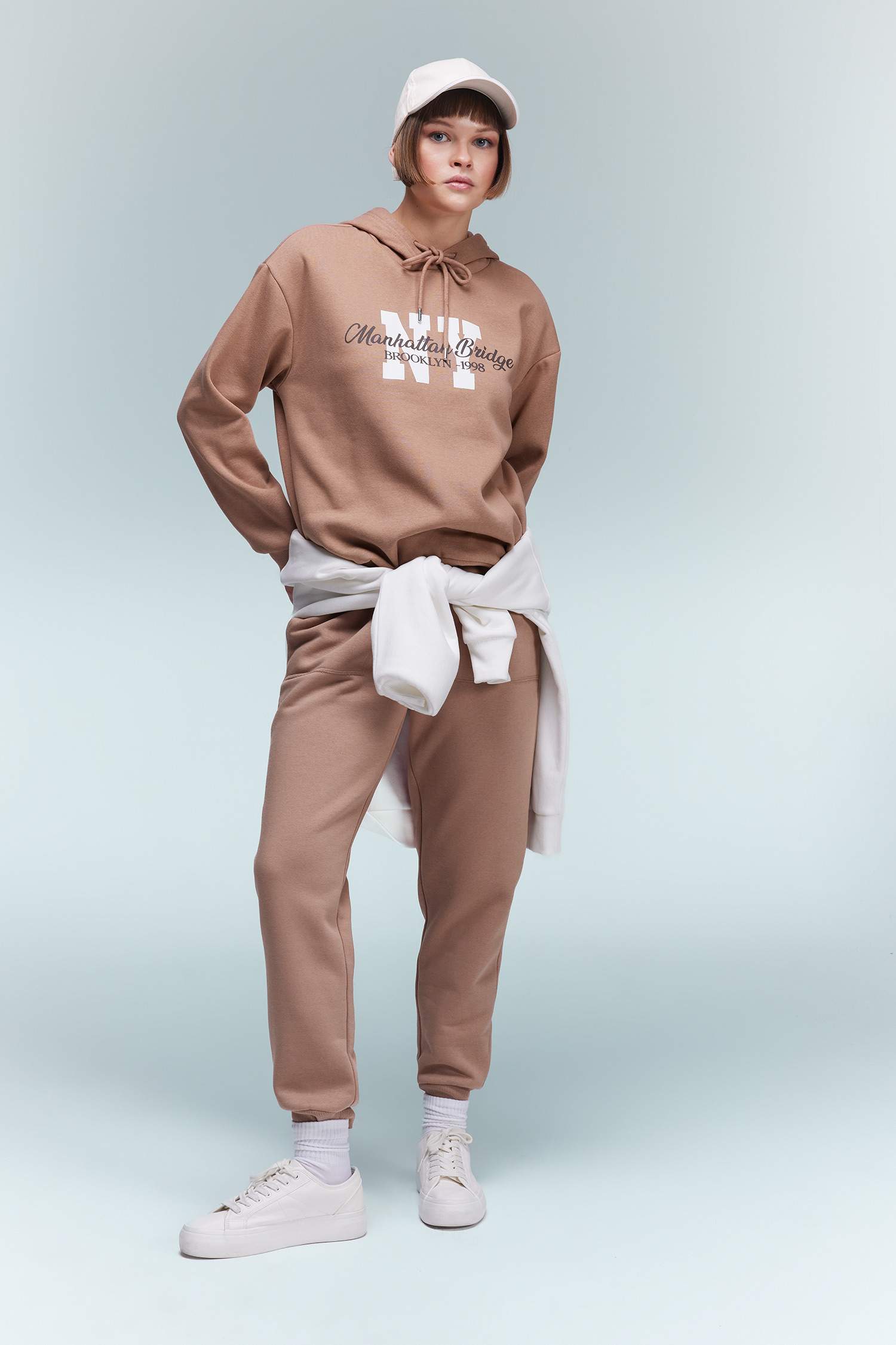 Relax Fit Hooded Thick Sweatshirt Fabric Sweatshirt