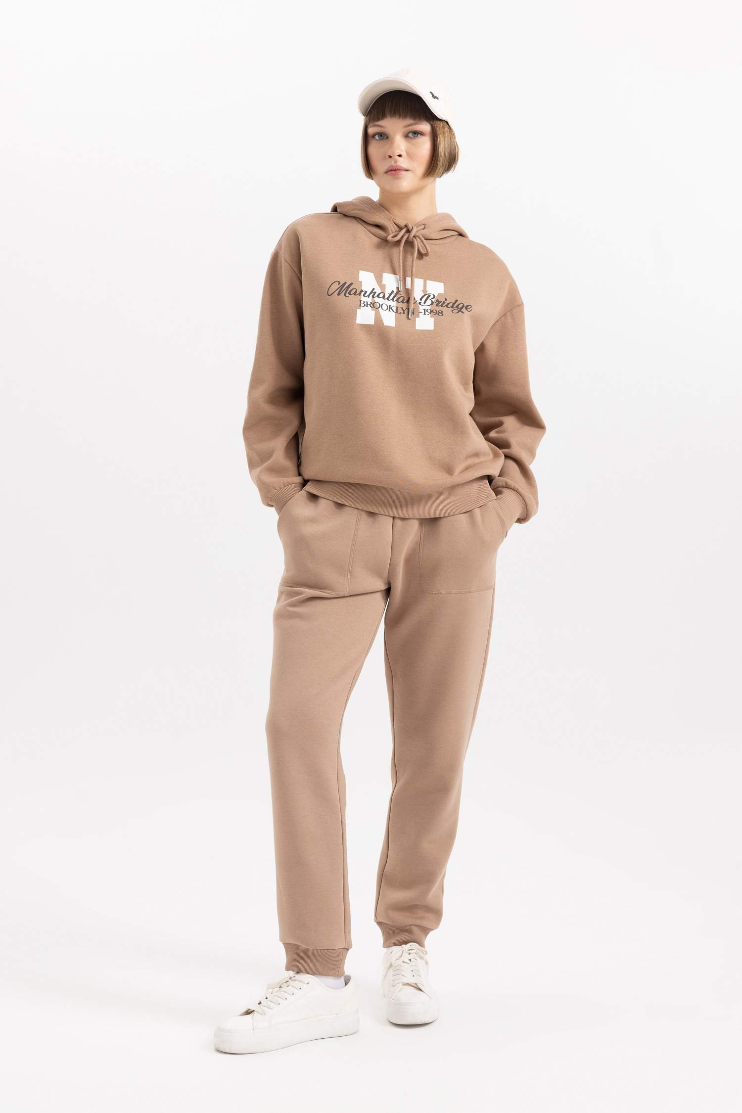 Relax Fit Hooded Thick Sweatshirt Fabric Sweatshirt