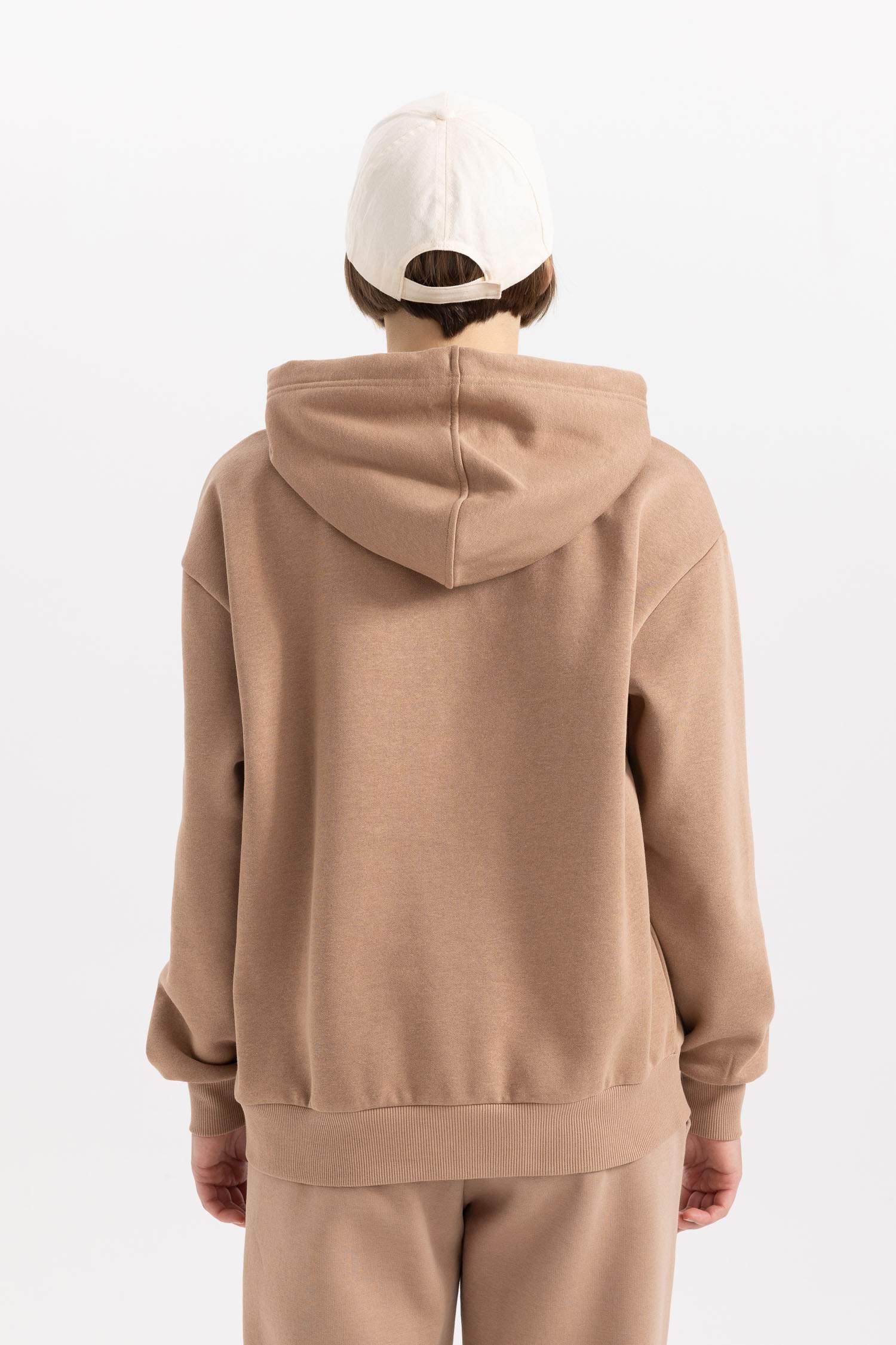 Relax Fit Hooded Thick Sweatshirt Fabric Sweatshirt