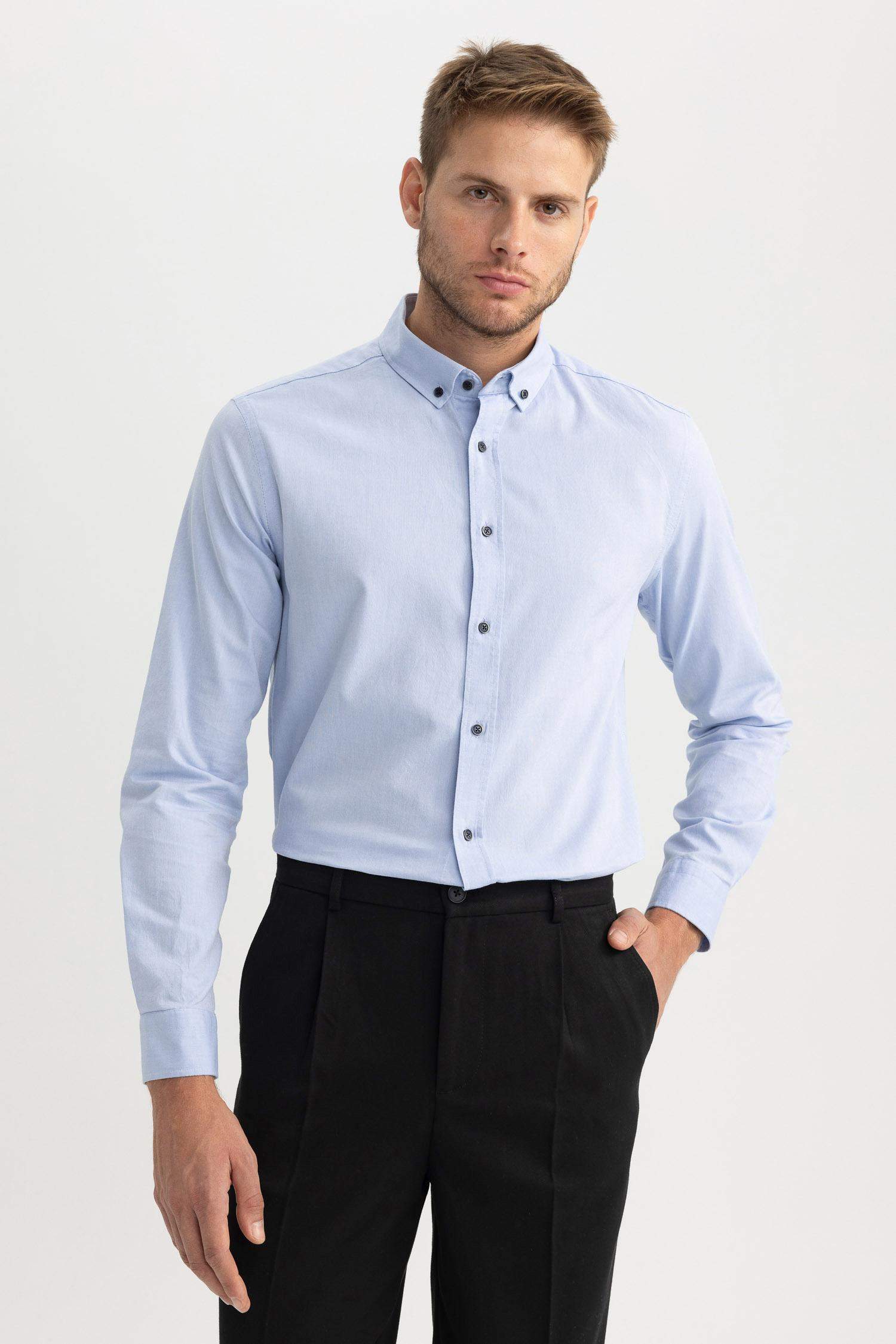 Modern Fit Oxford Long Sleeve Shirt
