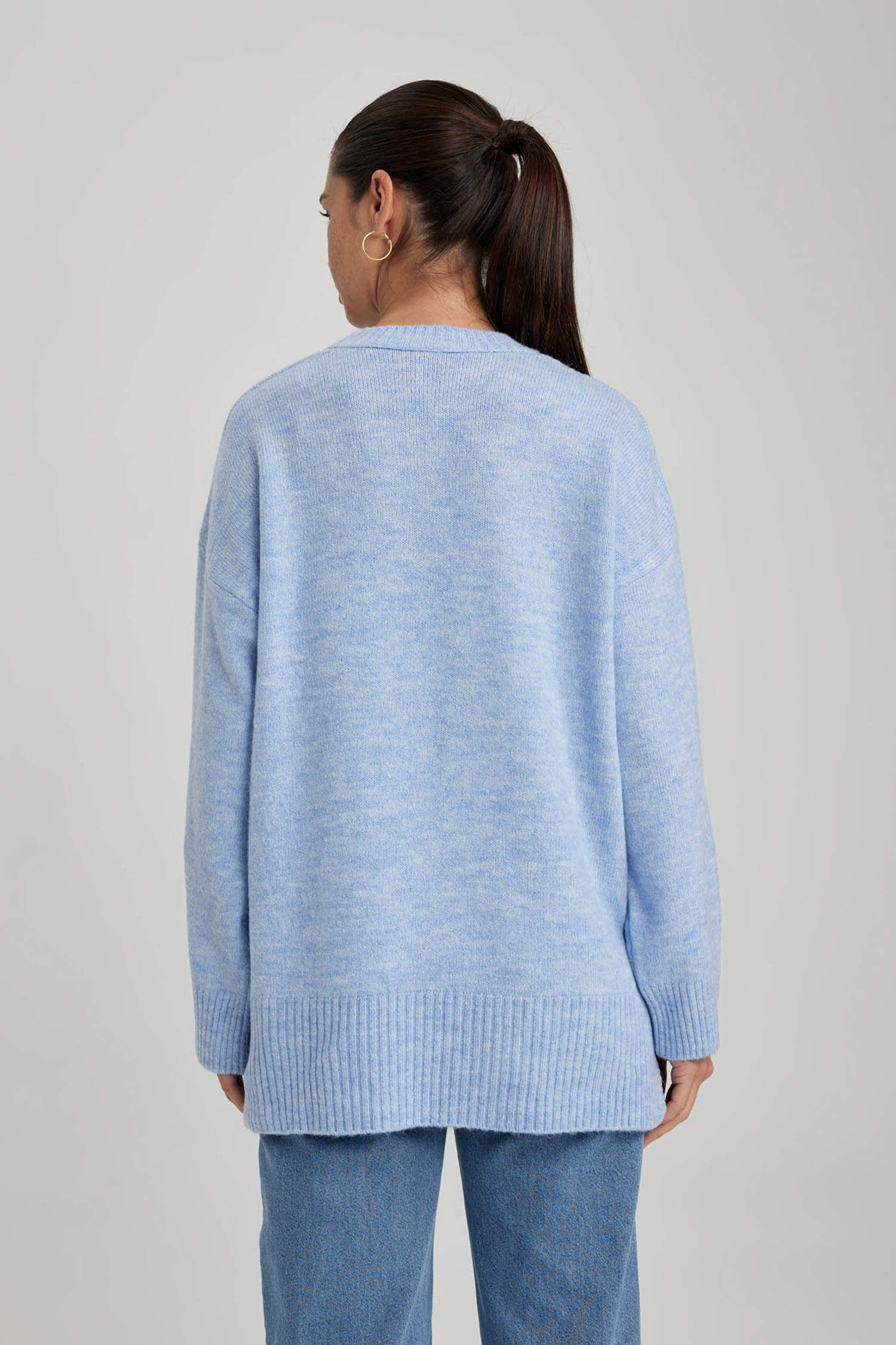 Blue WOMAN Relax Fit Crew Neck Tunic 2838663 | DeFacto