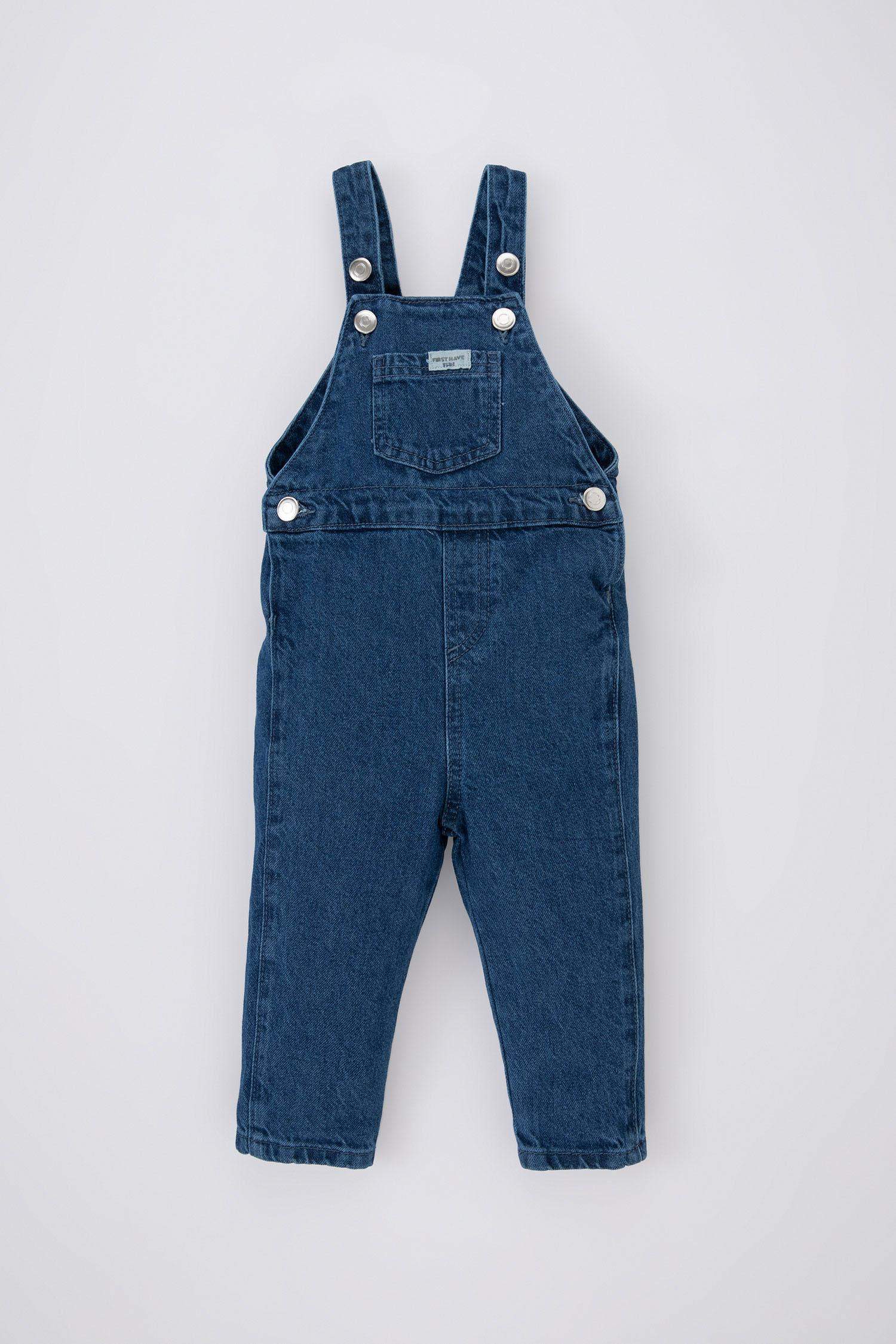 Baby Boy Label Printed Jean Jumpsuit