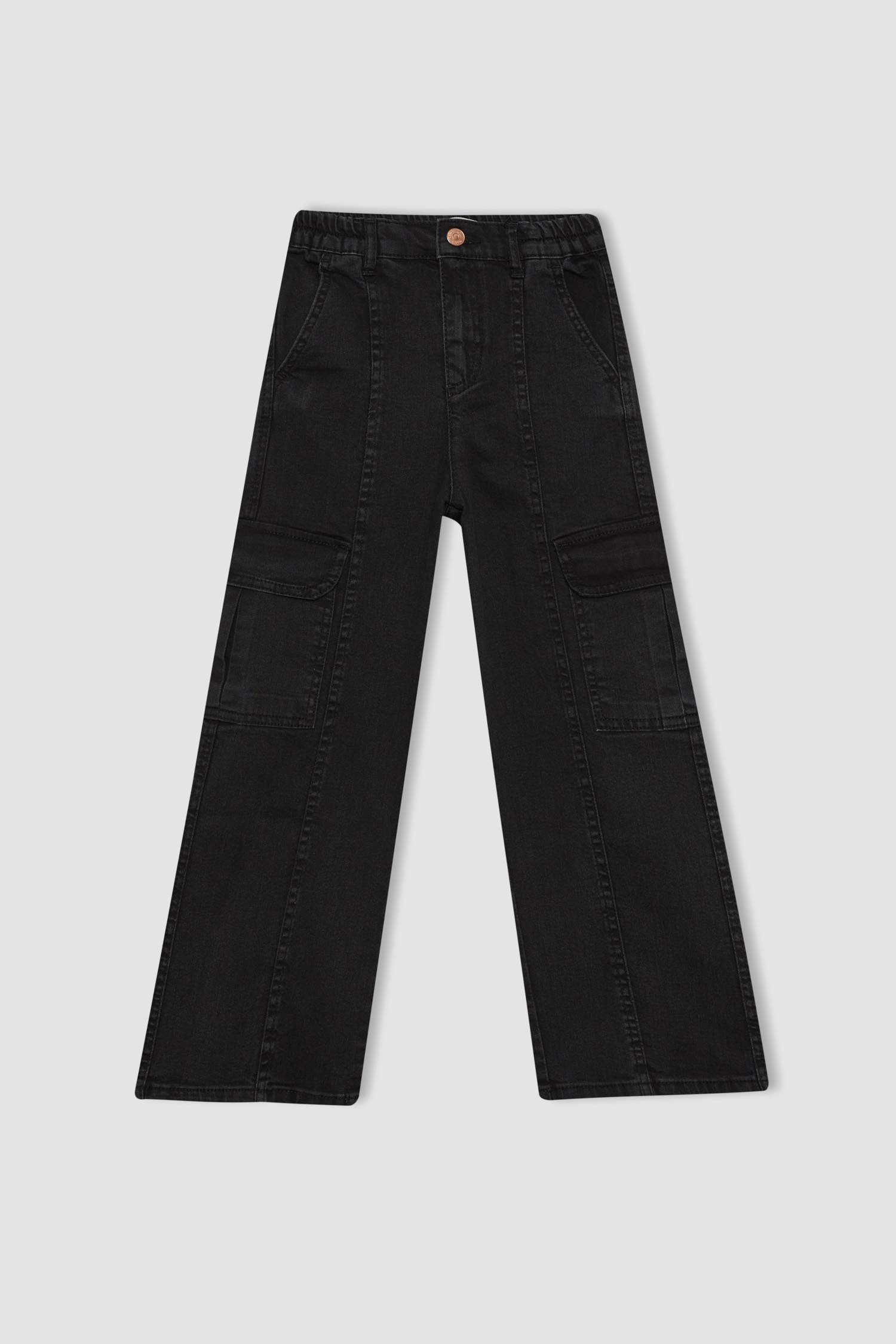 Kız Çocuk Wide Leg Kargo Geniş Paça Jean Pantolon