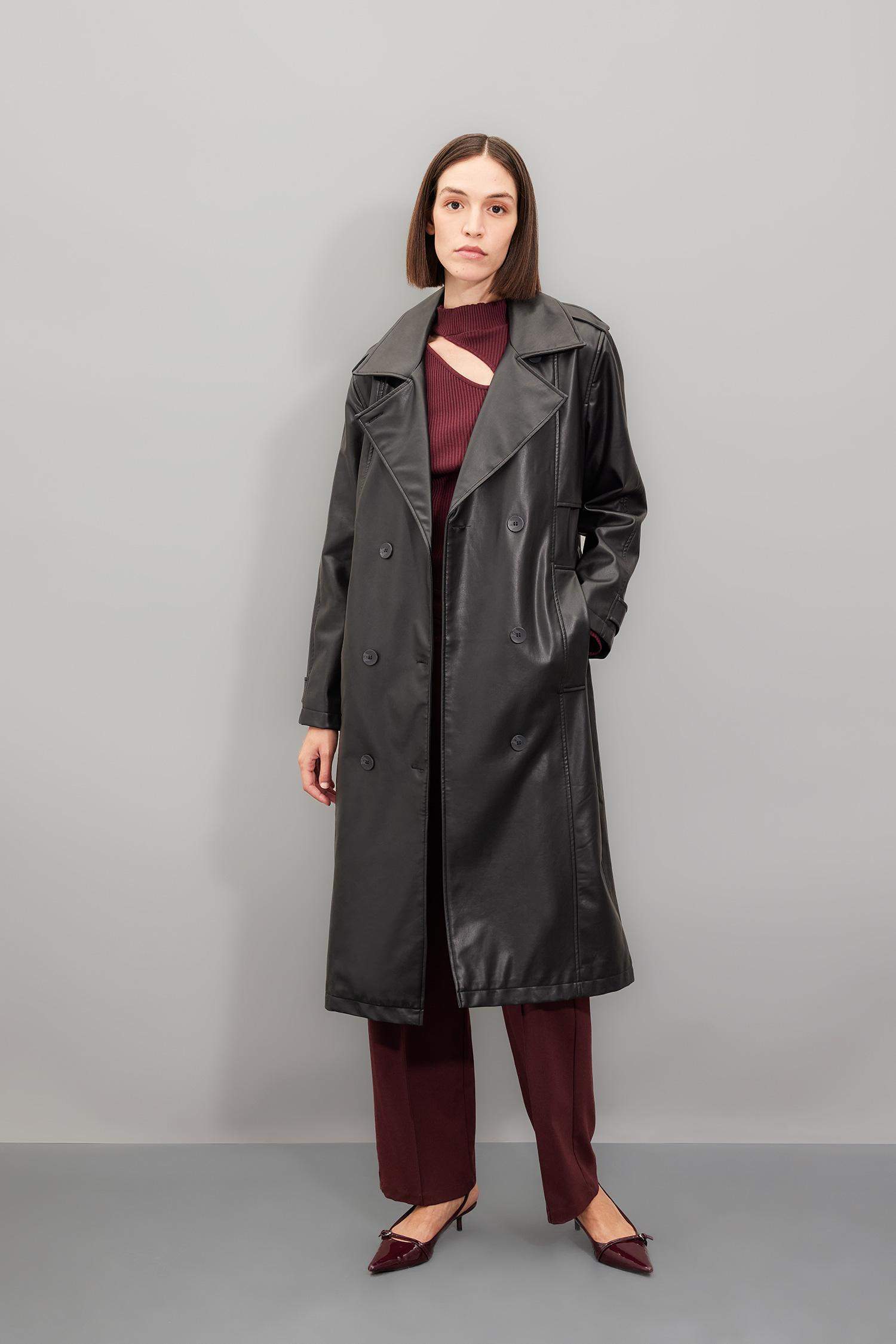 Black Woman Waterproof Trenchcoat 3113659 | DeFacto