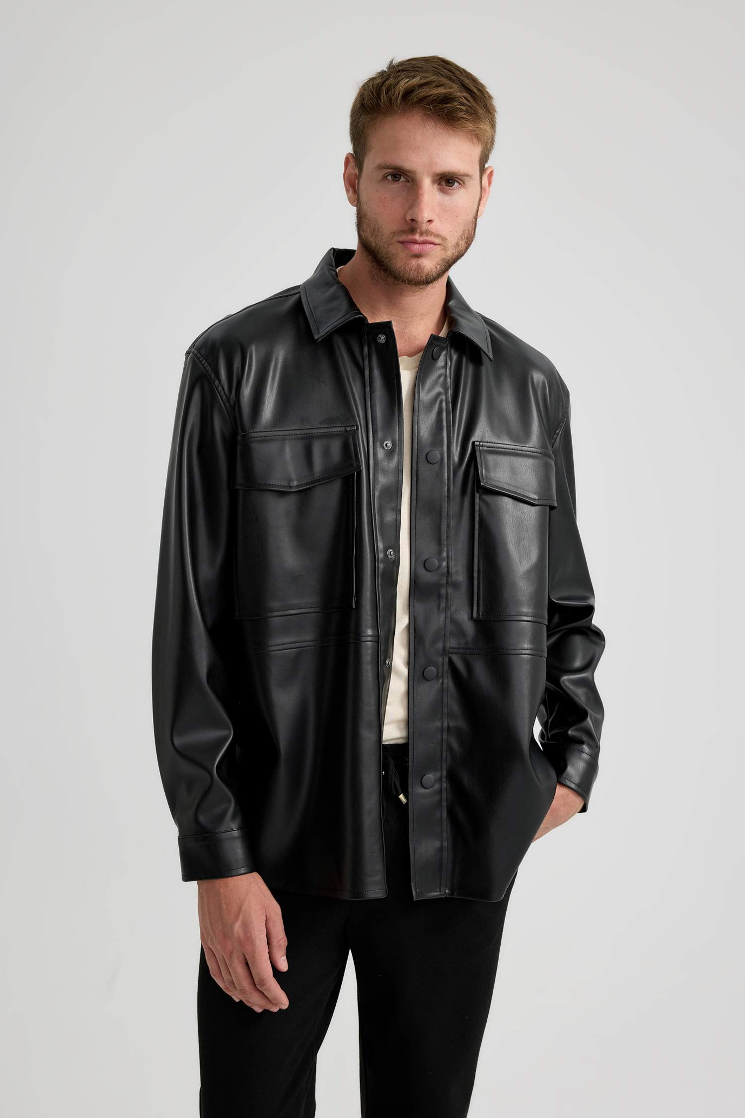 Рубашка свободного кроя с длинным рукавом