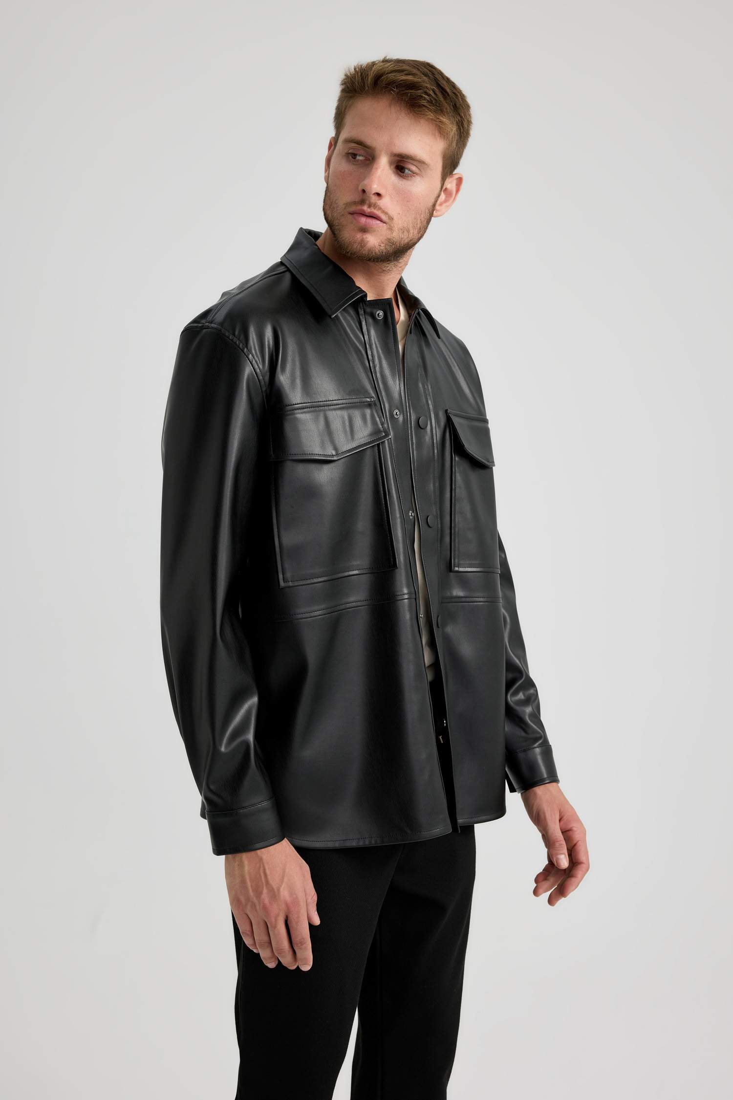 Рубашка свободного кроя с длинным рукавом