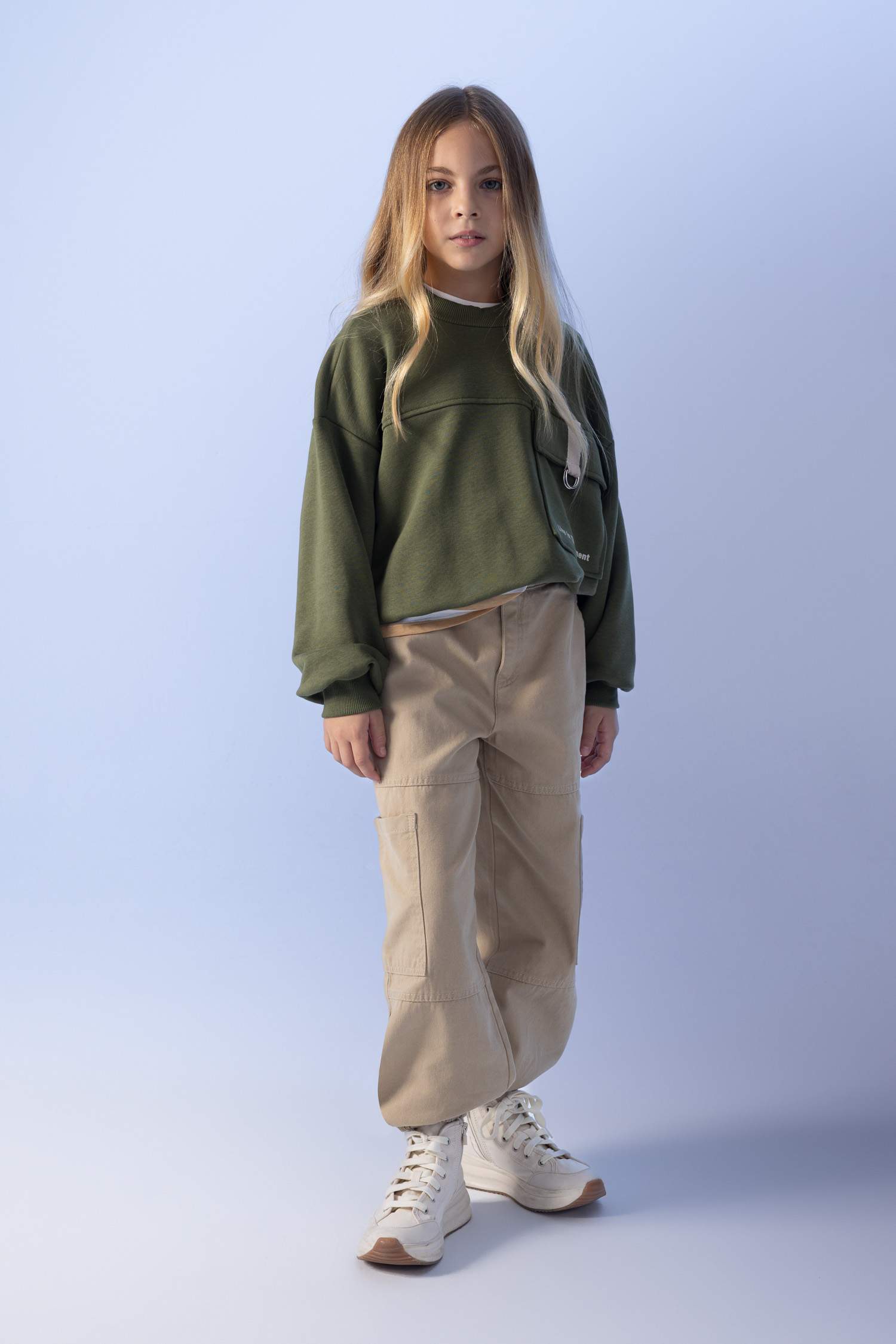 Girl Parachute Gabardine Trousers