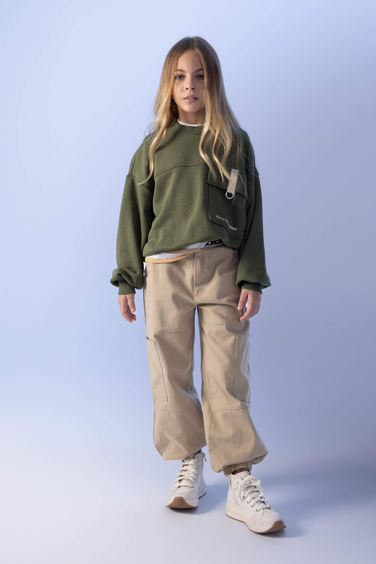 Girl Parachute Gabardine Trousers