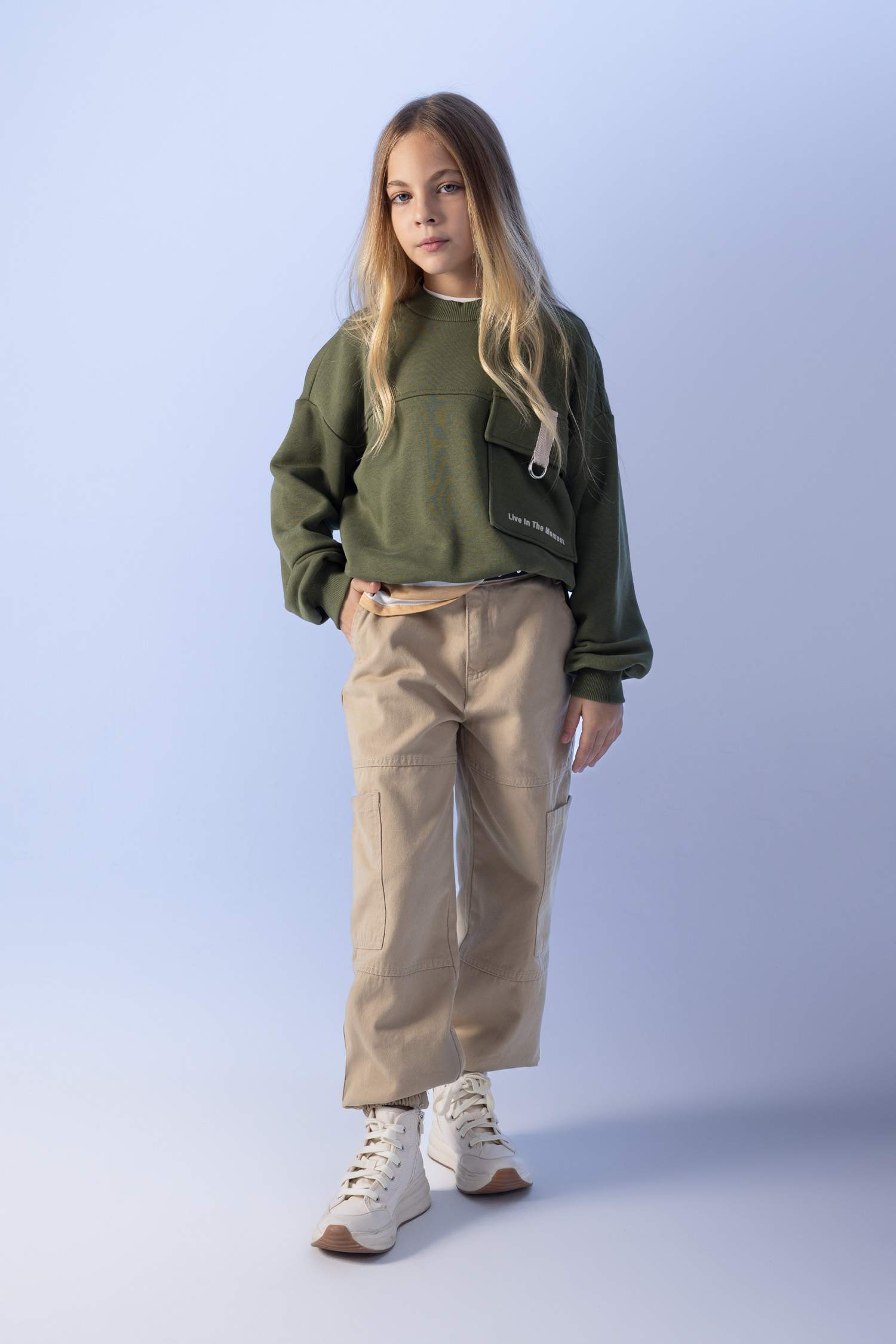 Girl Parachute Gabardine Trousers
