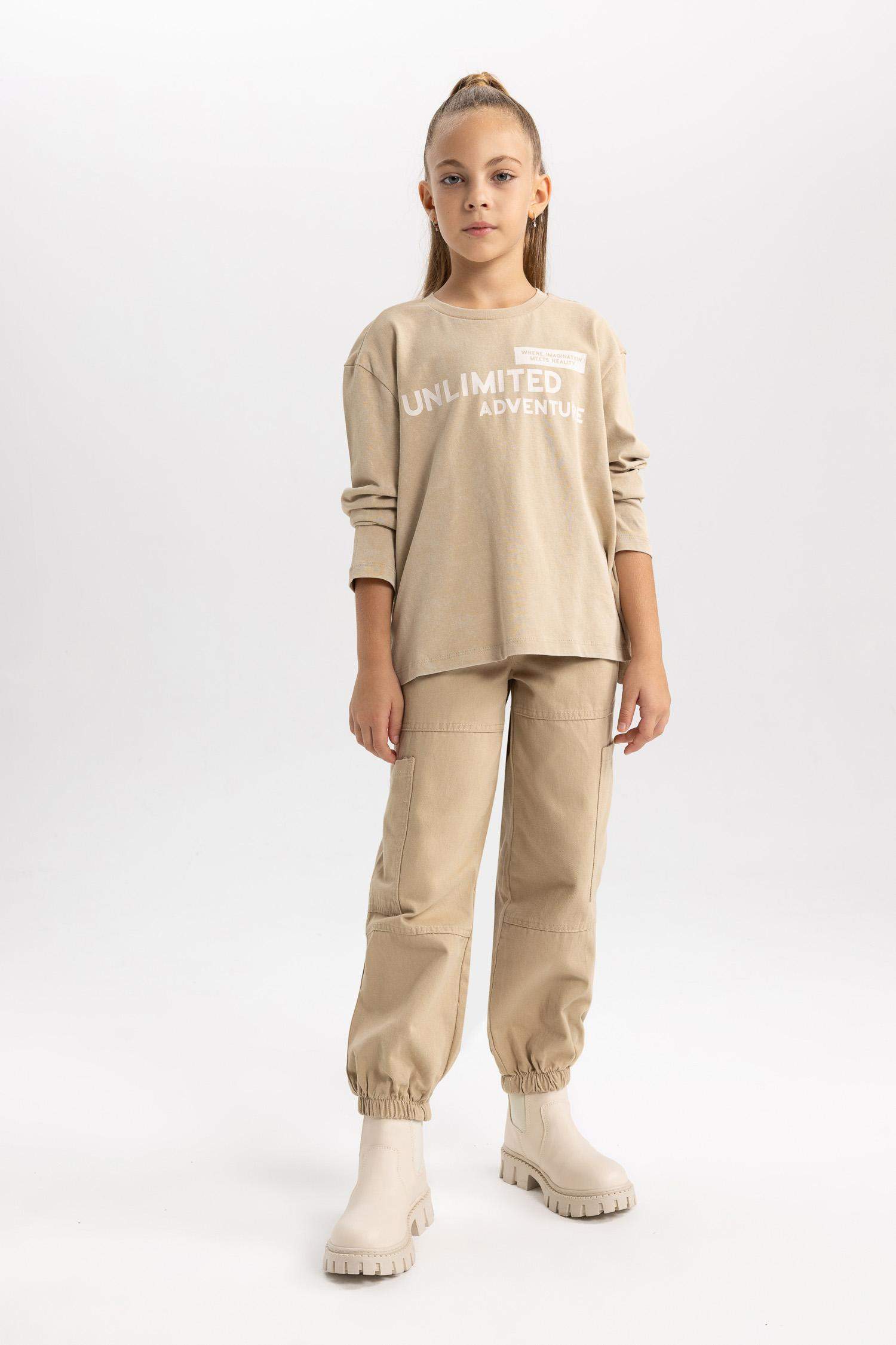 Girl Parachute Gabardine Trousers