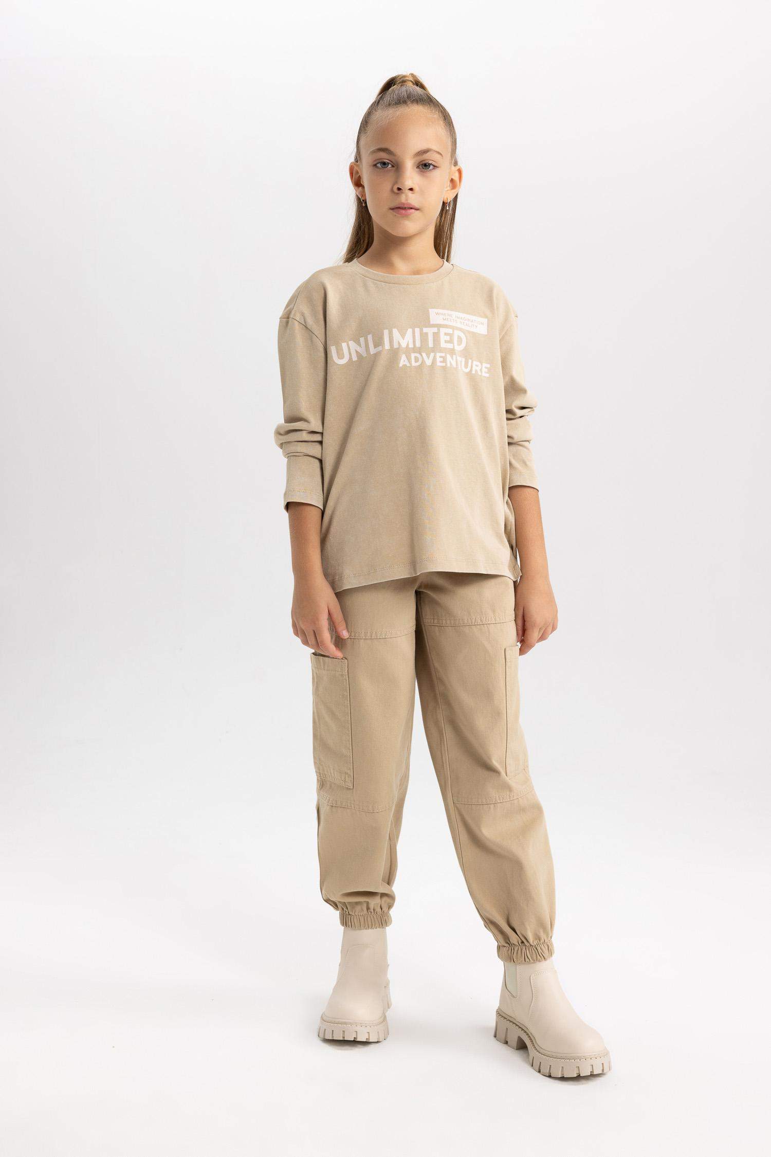 Girl Parachute Gabardine Trousers