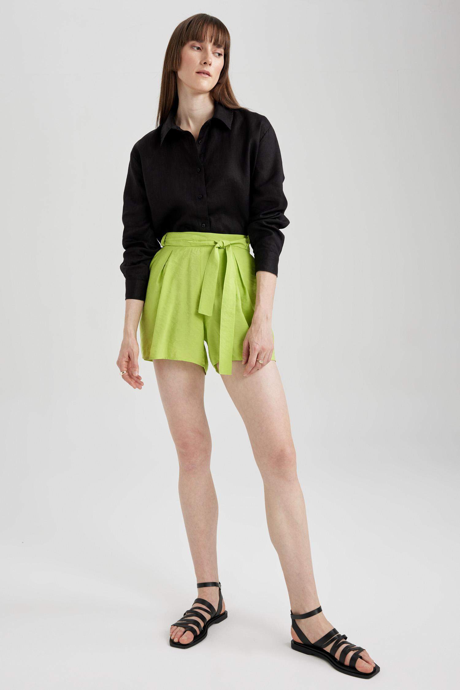 Шорты широкие с высокой талией