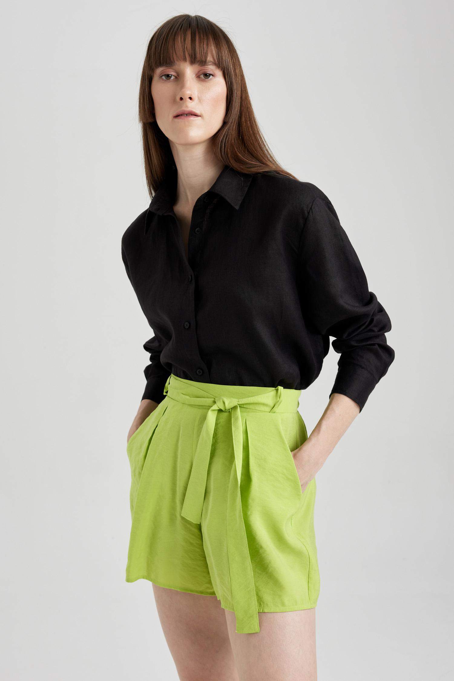 Шорты широкие с высокой талией