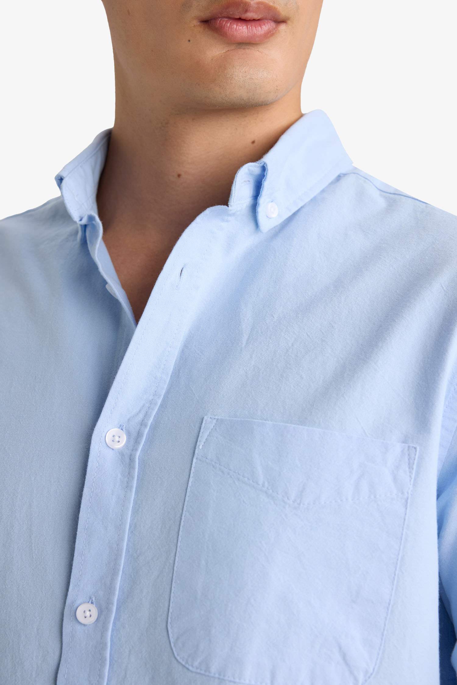 Regular Fit Polo Yaka Oxford Uzun Kollu Gömlek