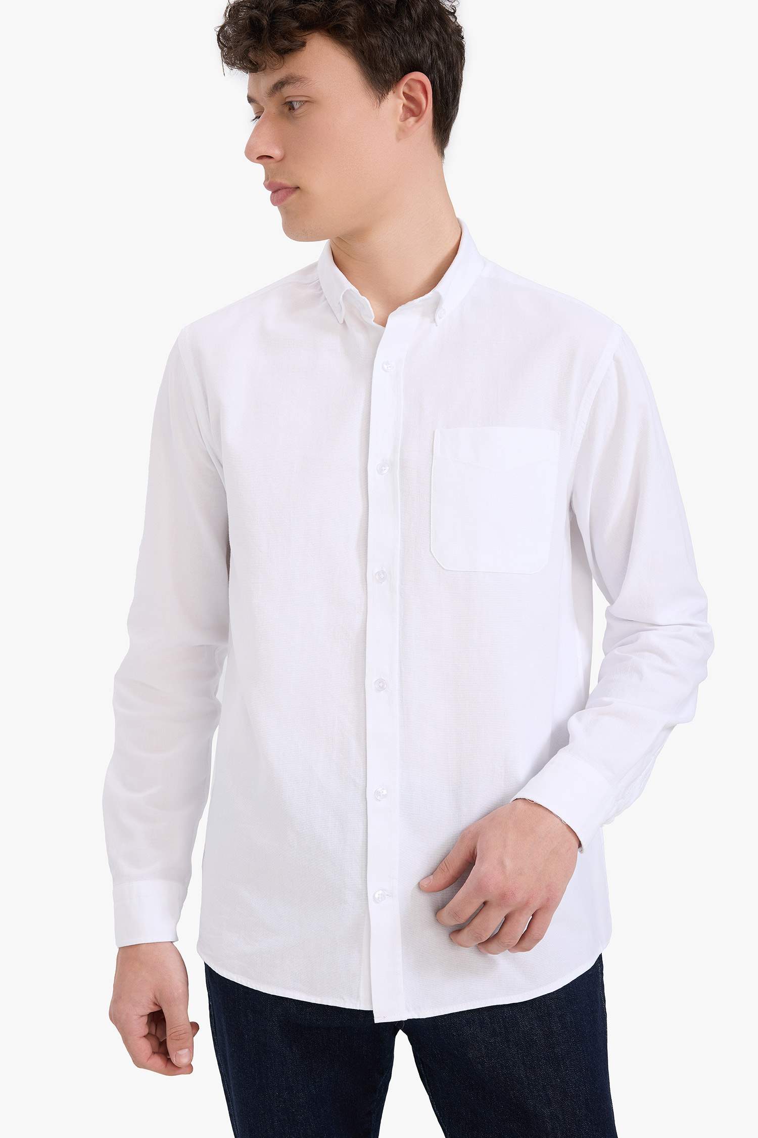 Regular Fit Polo Shirt Oxford Long Sleeve Shirt