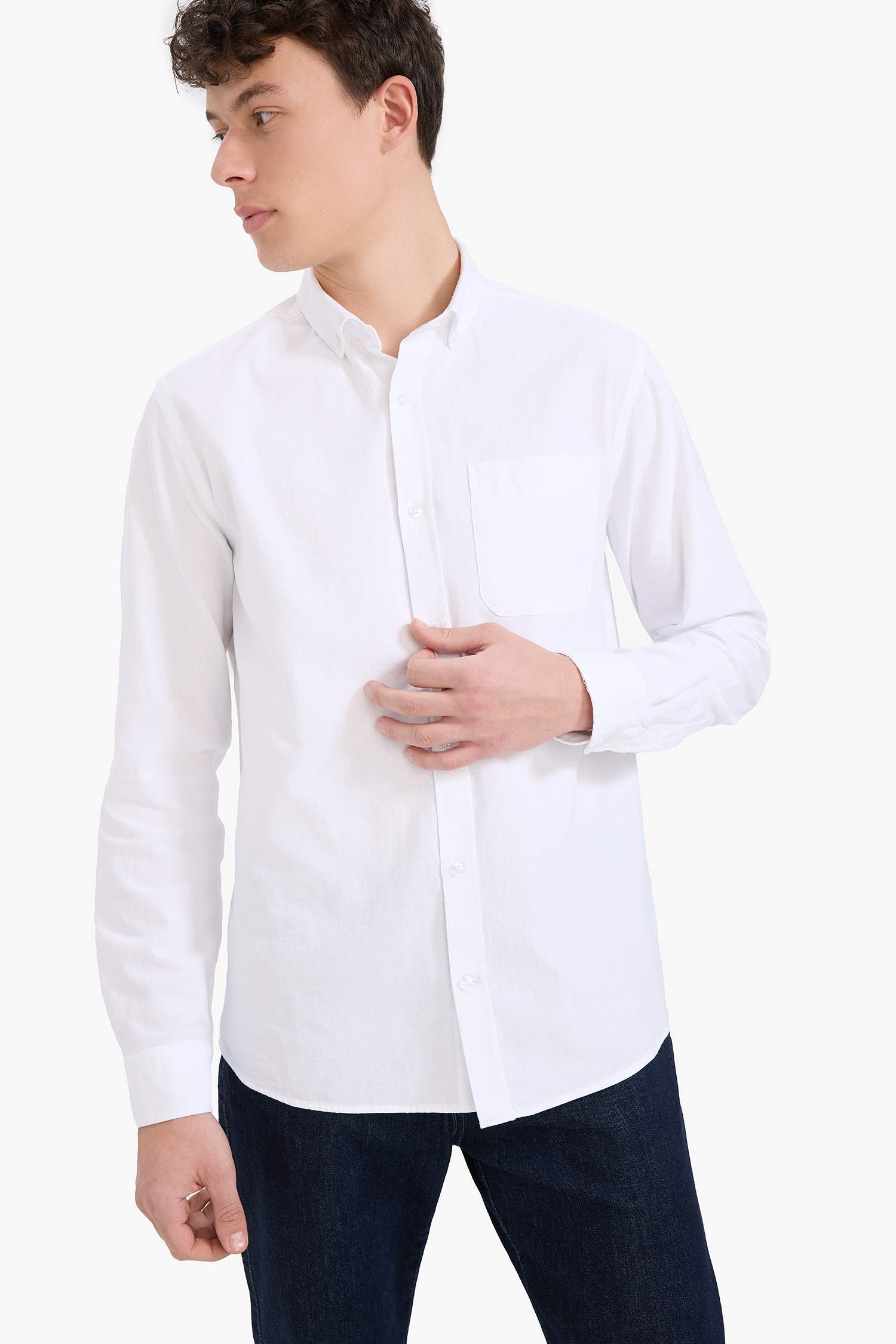 Regular Fit Polo Shirt Oxford Long Sleeve Shirt