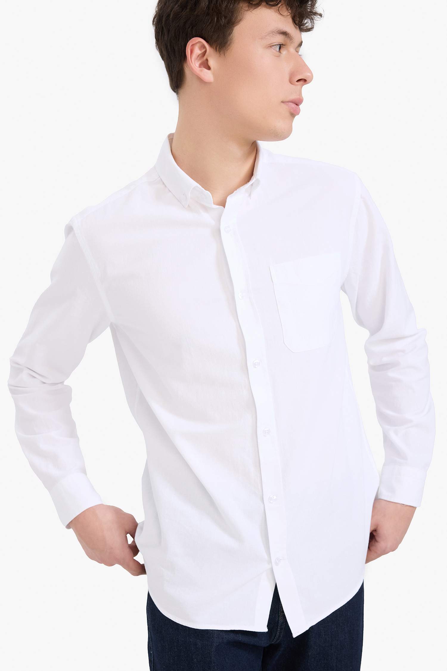 Regular Fit Polo Shirt Oxford Long Sleeve Shirt