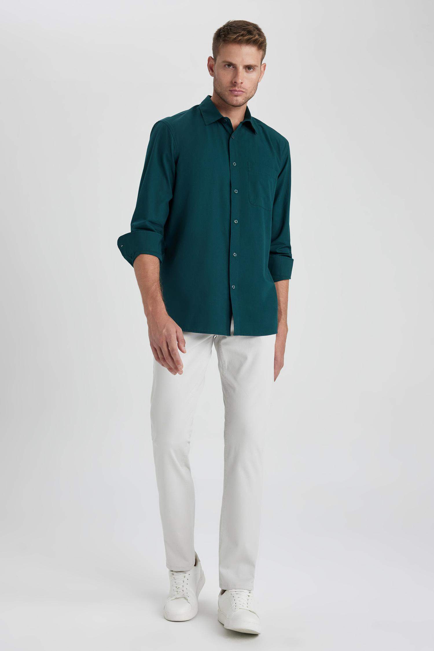 Regular Fit Poplin Uzun Kollu Gömlek