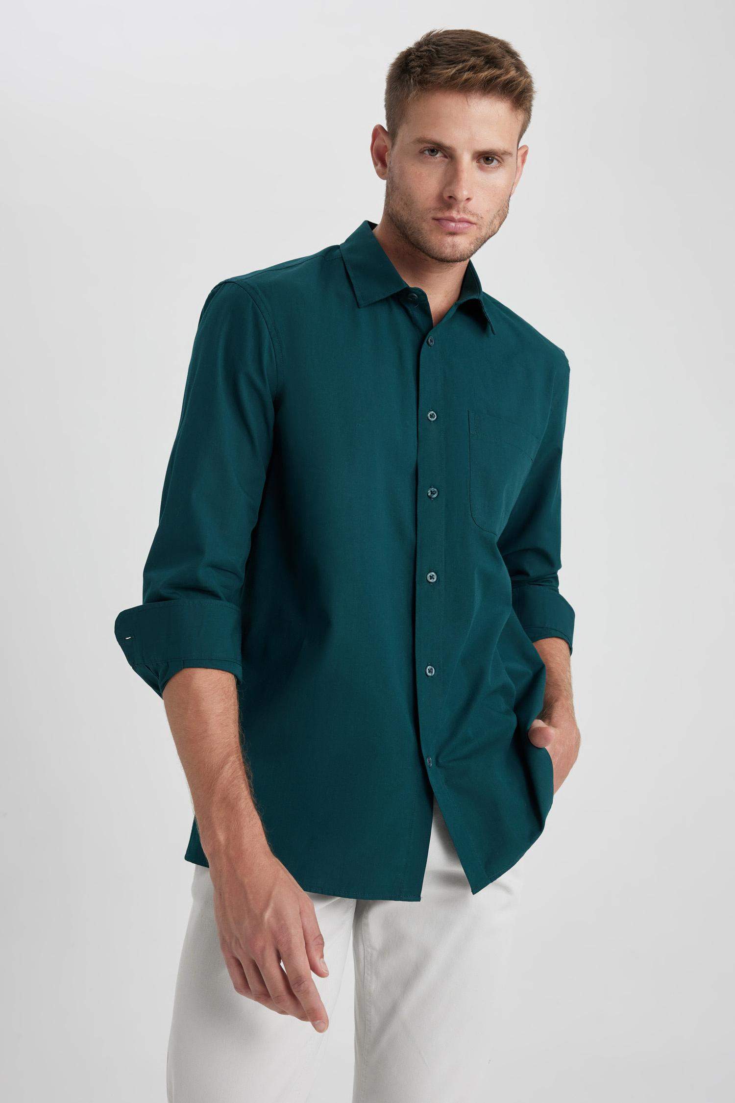 Regular Fit Poplin Uzun Kollu Gömlek