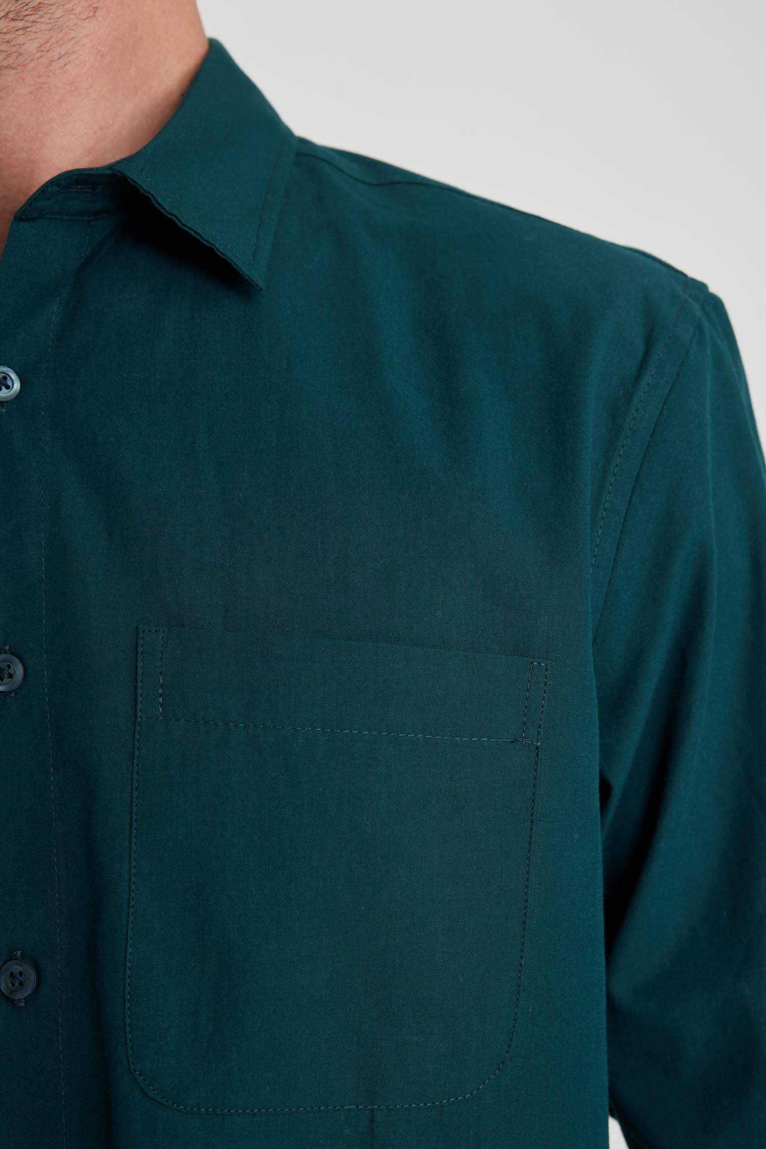 Regular Fit Poplin Uzun Kollu Gömlek