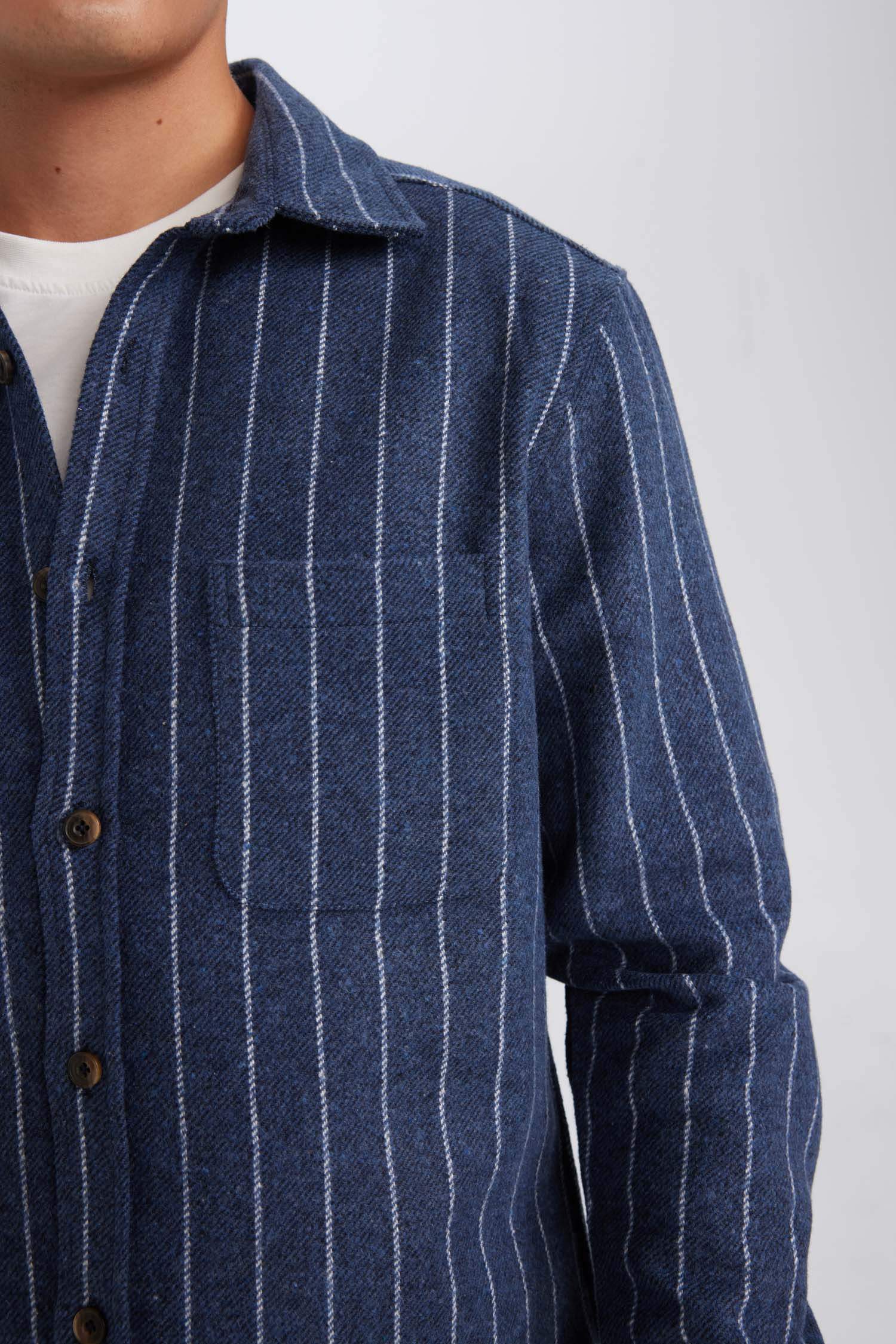 Regular Fit Polo Yaka Çizgili Oduncu Uzun Kollu Gömlek