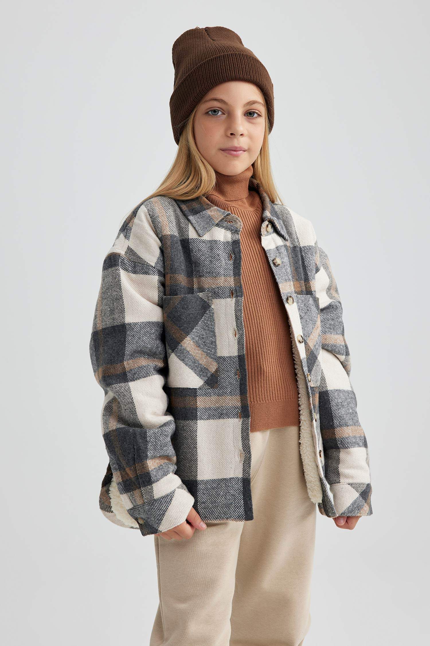 قميص ردن طويل بناتي فلانيل