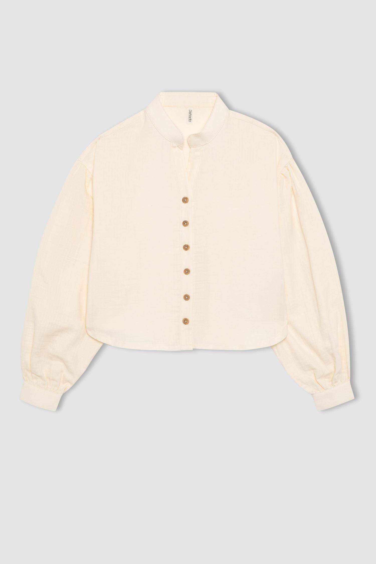 Рубашка свободного кроя с длинным рукавом для девочек