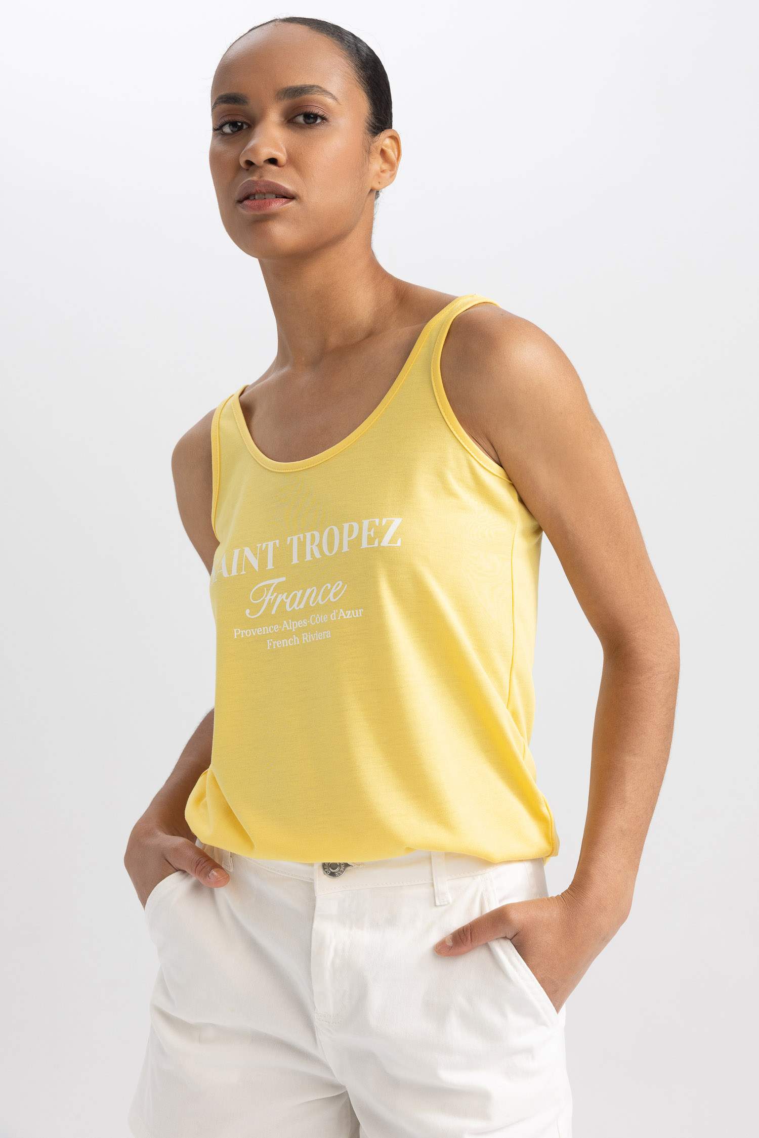 Regular Fit Baskılı Bisiklet Yaka Atlet