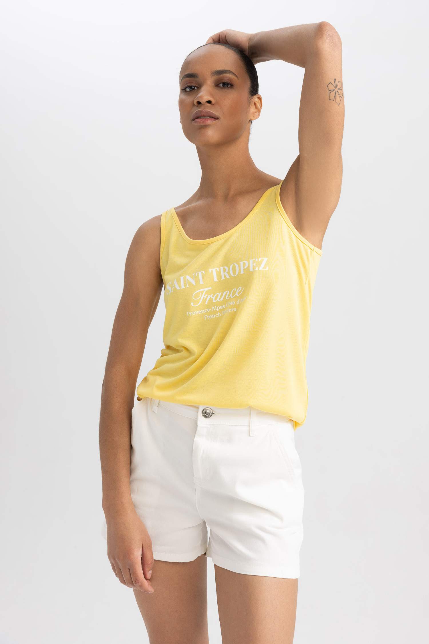 Regular Fit Baskılı Bisiklet Yaka Atlet