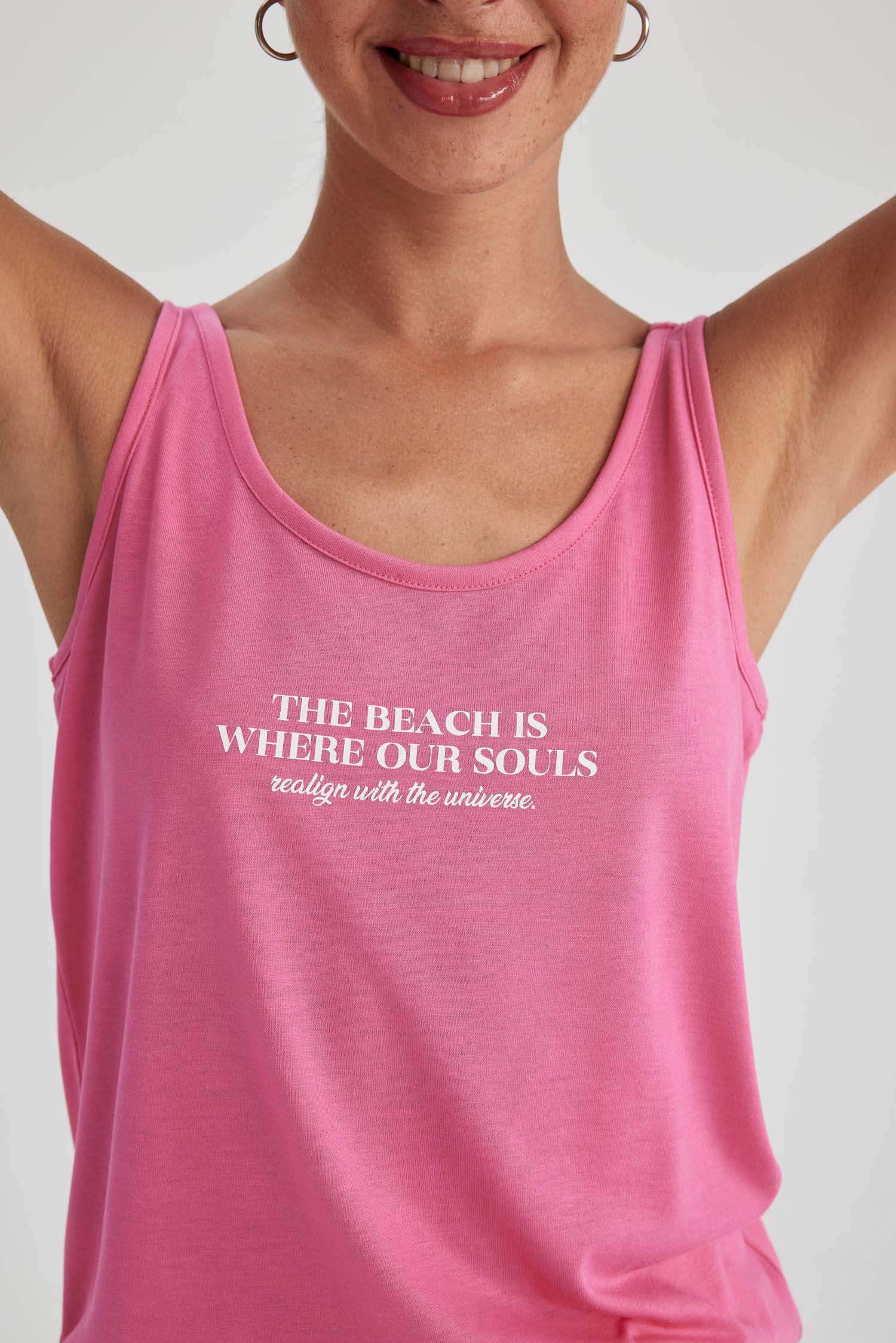 Débardeur Coupe Régulière Imprimé Col Rond