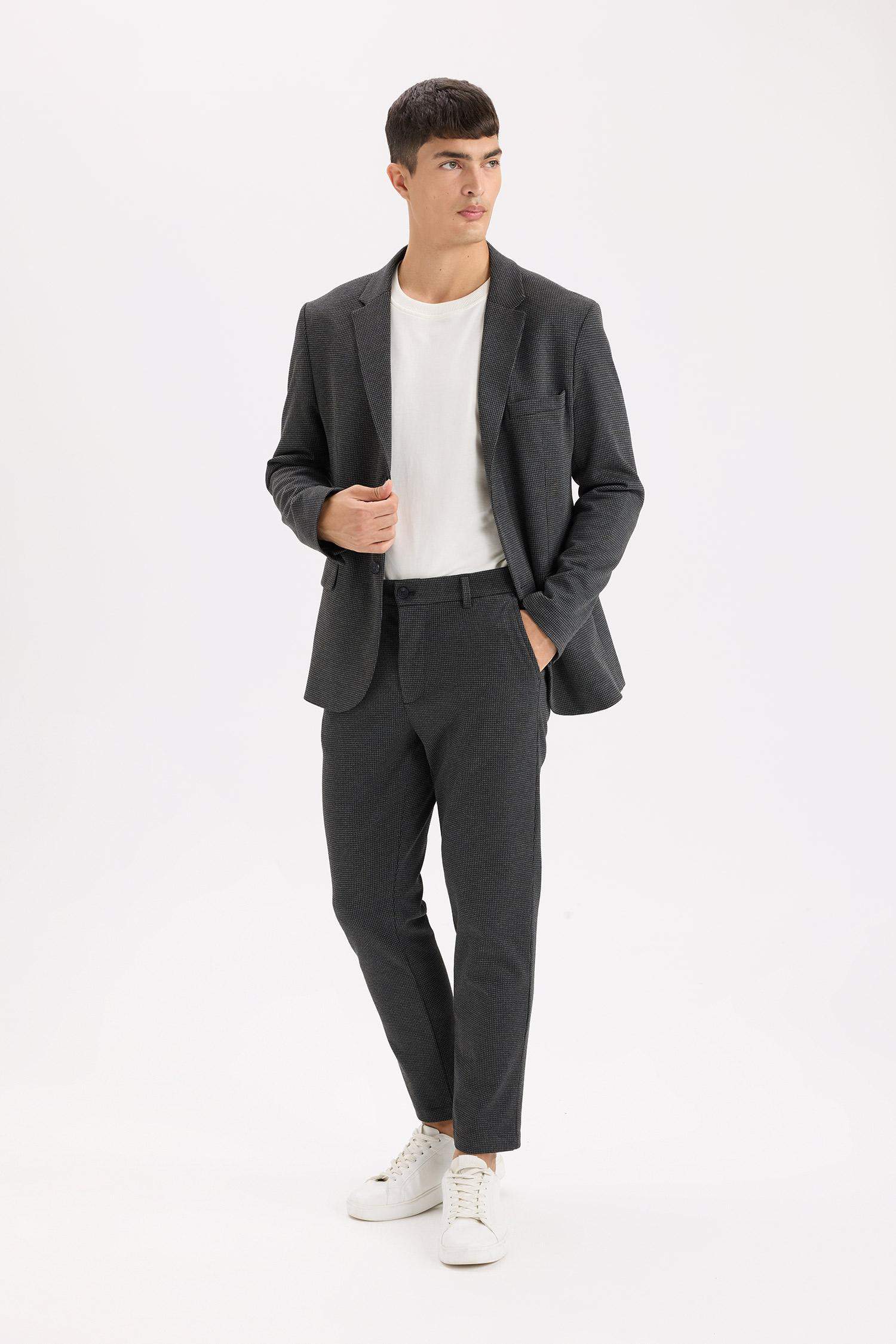 Tailored Regular Fit Pocketed Gabardine Trousers