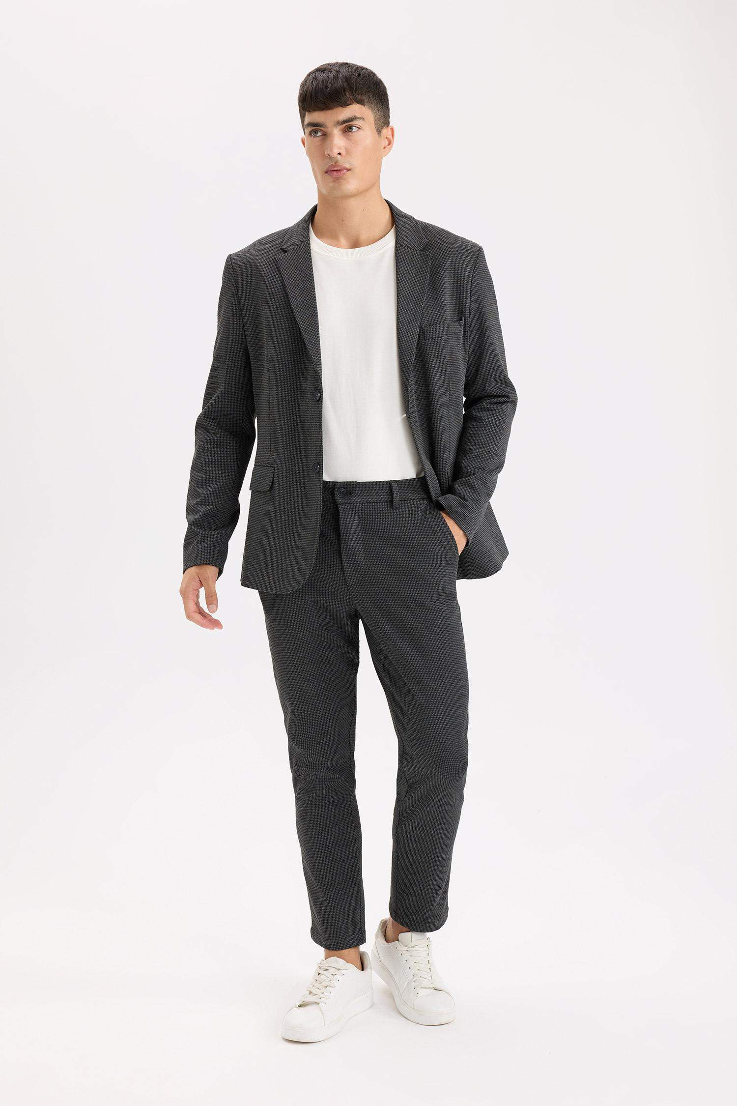 Tailored Regular Fit Pocketed Gabardine Trousers
