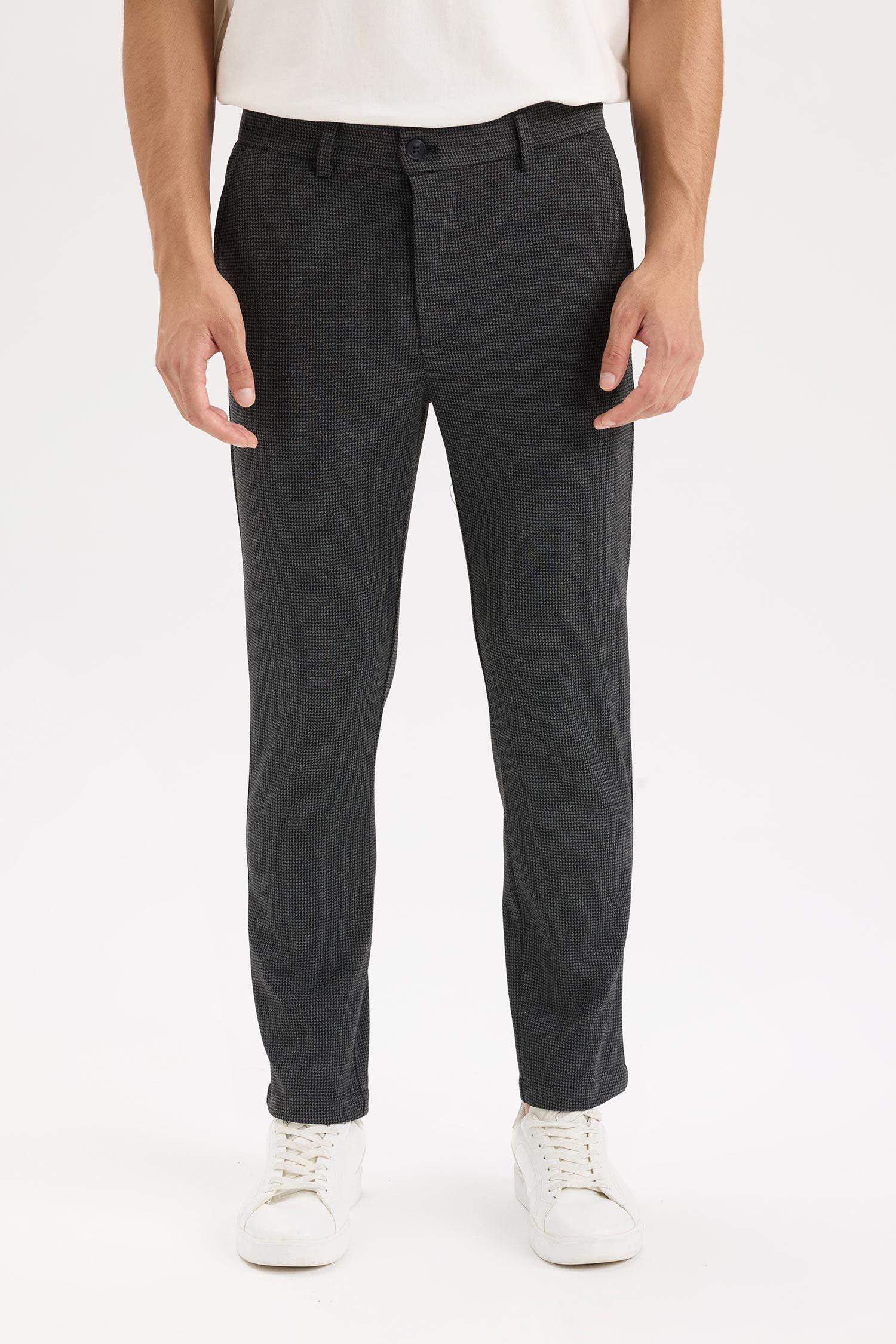 Tailored Regular Fit Pocketed Gabardine Trousers