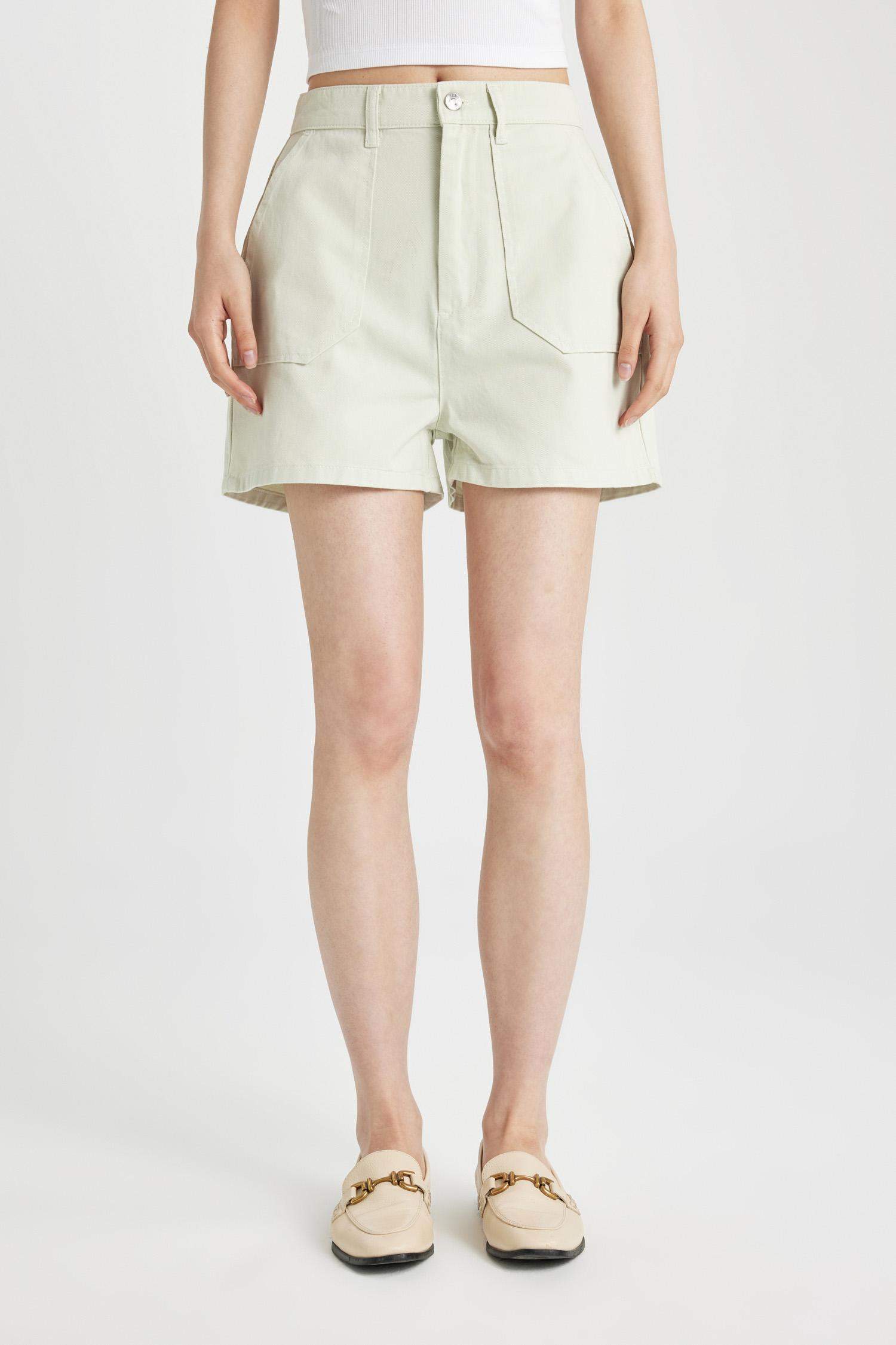 شورت جيردين بخصر عالي وخافة مزدوجة