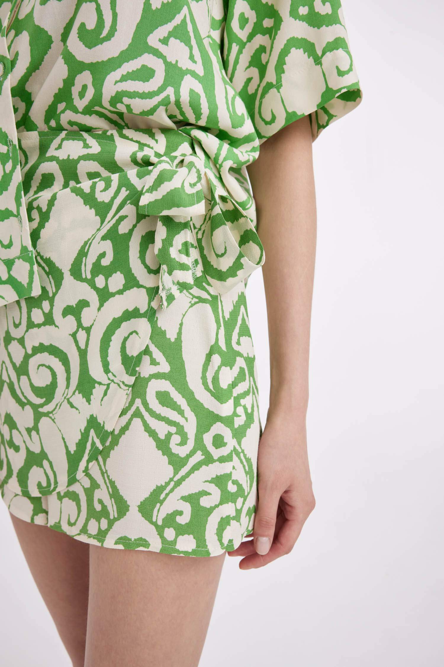 Viscose High Waist Wide Leg Shorts