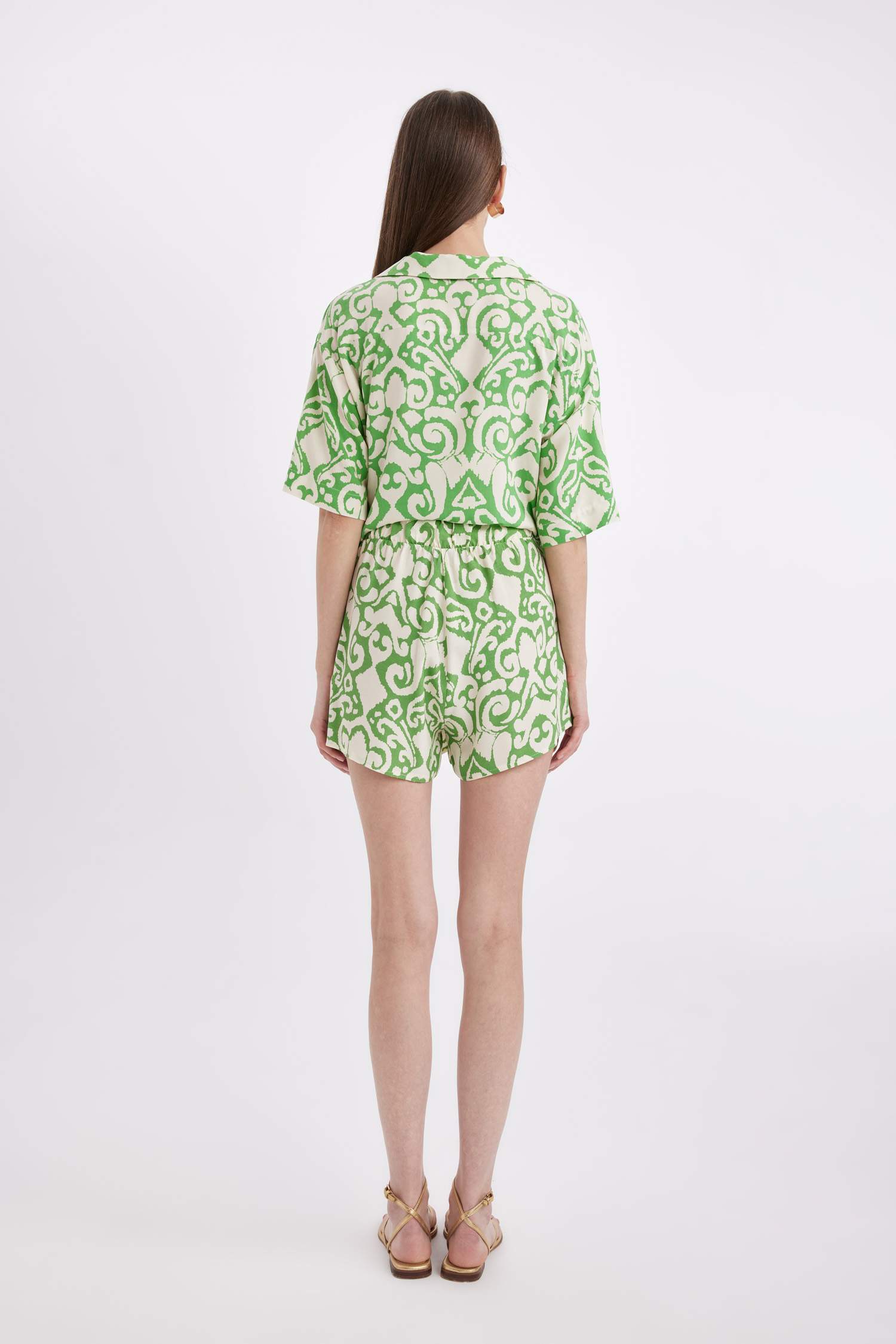 Viscose High Waist Wide Leg Shorts