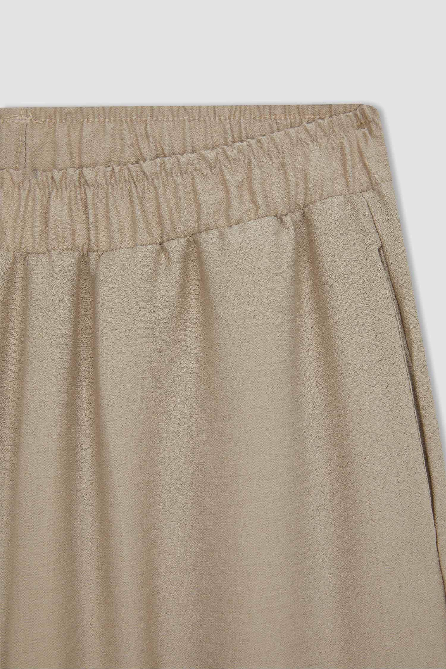Linen Look High Waist Wide Leg Capri