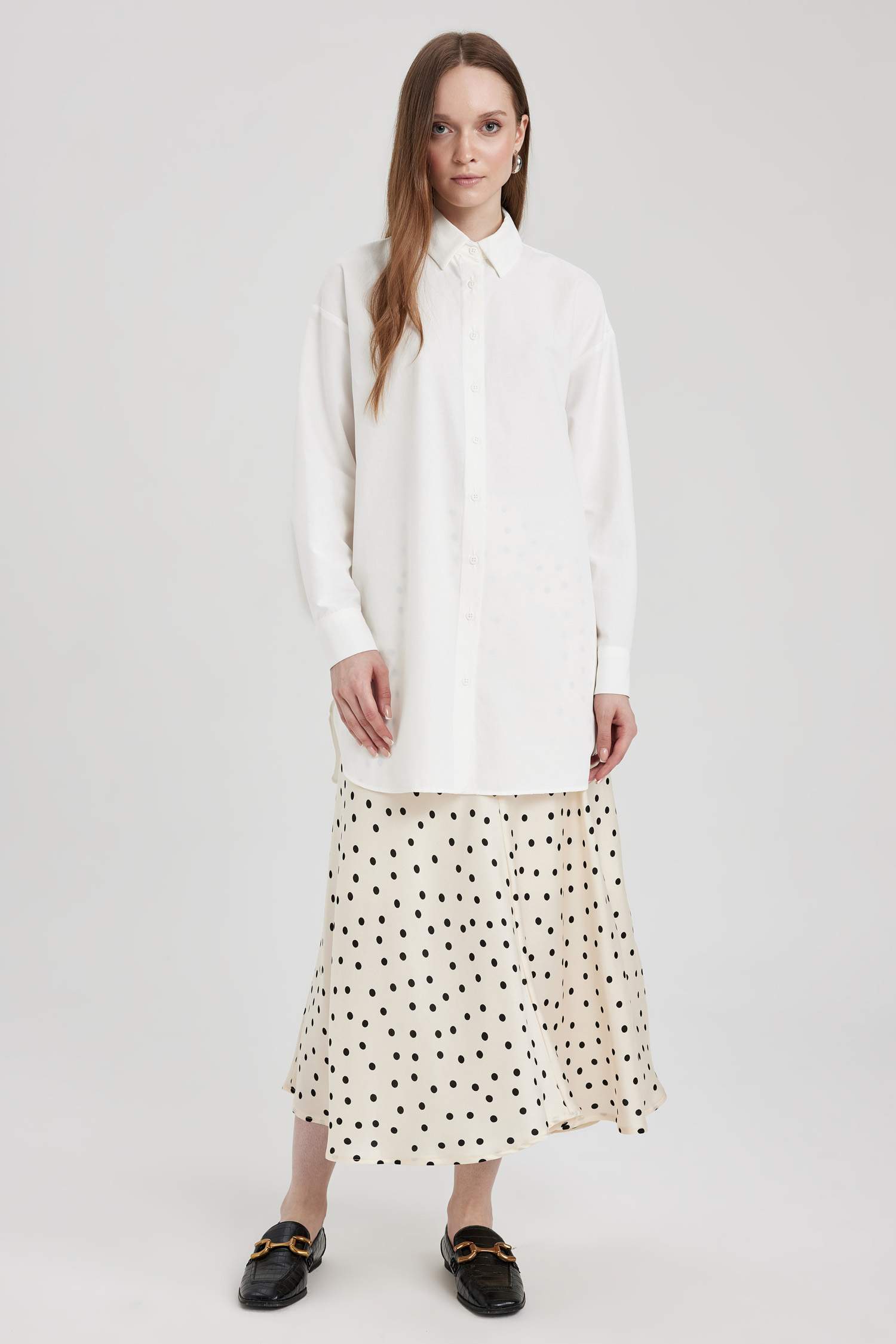 Relax Fit Poplin Long Sleeve Tunic