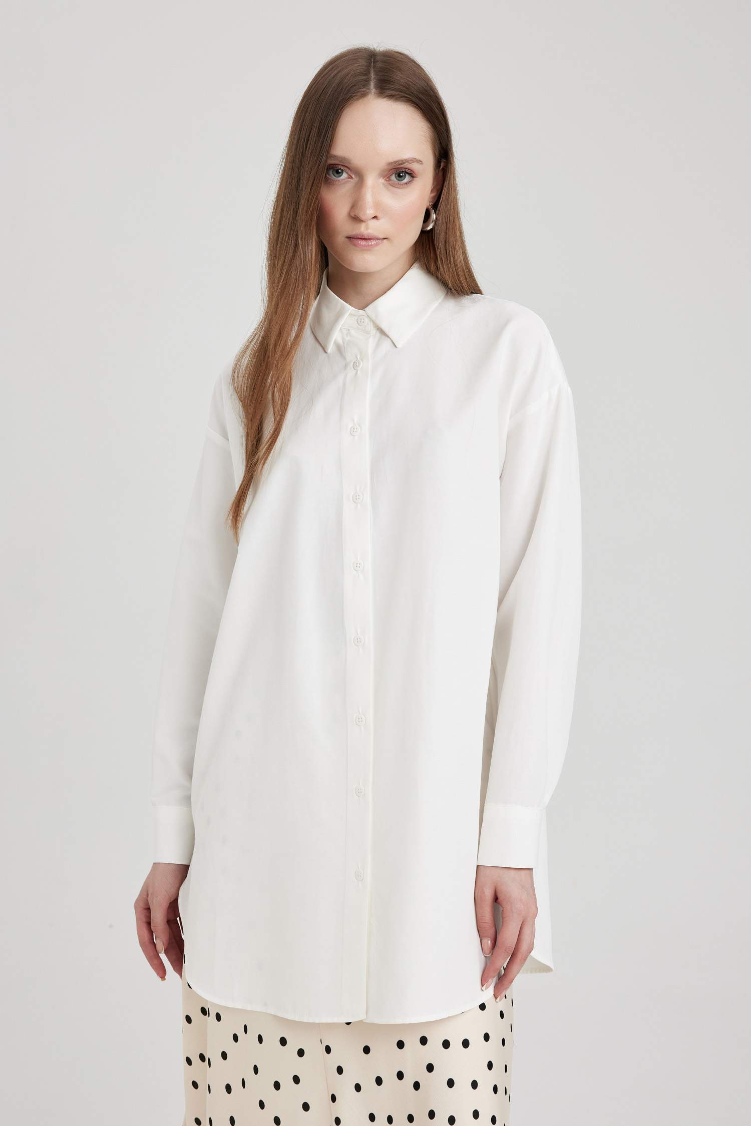 Relax Fit Poplin Long Sleeve Tunic