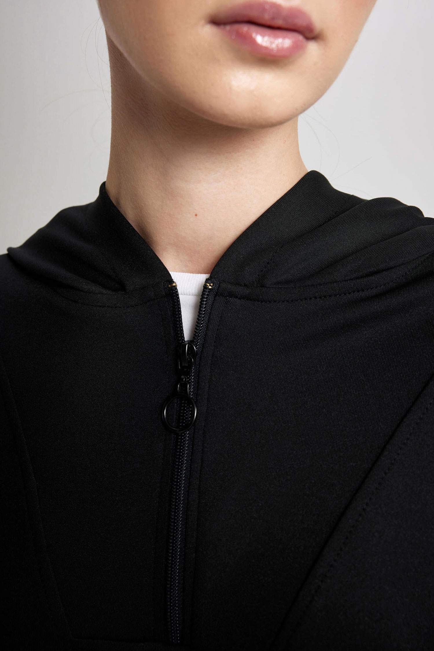 Long Fit Kapüşonlu Skuba Dalgıç Sporcu Sweatshirt