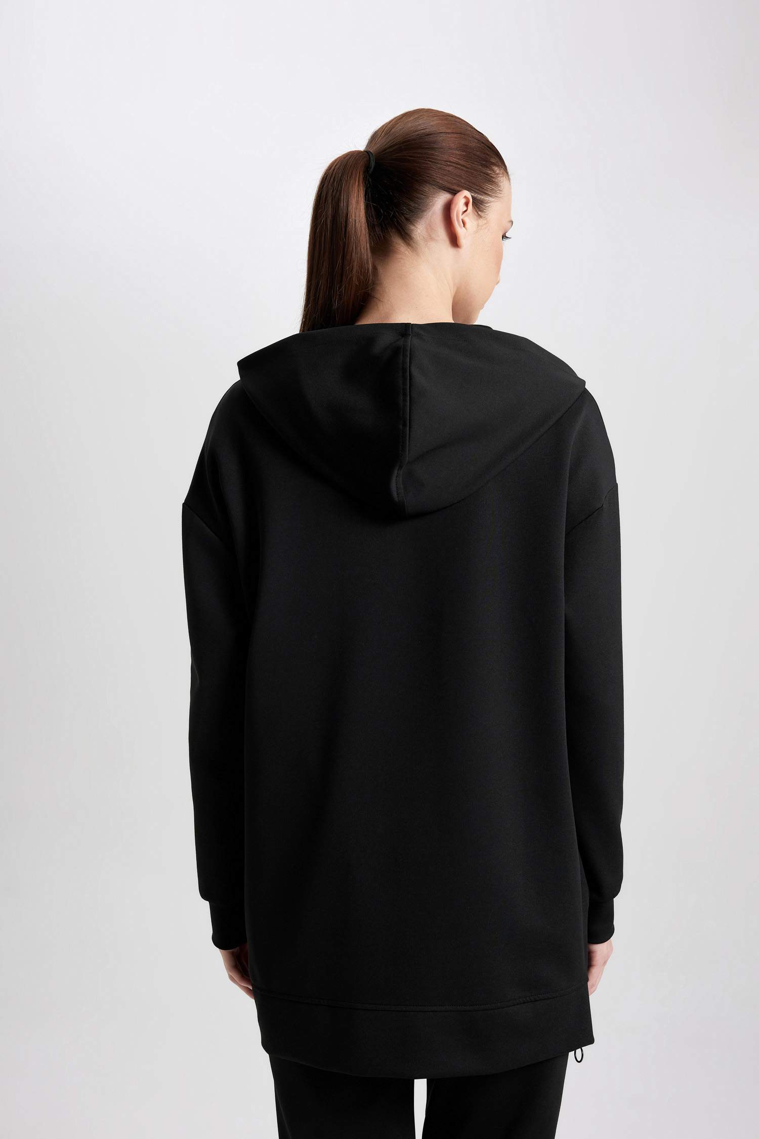 Long Fit Kapüşonlu Skuba Dalgıç Sporcu Sweatshirt