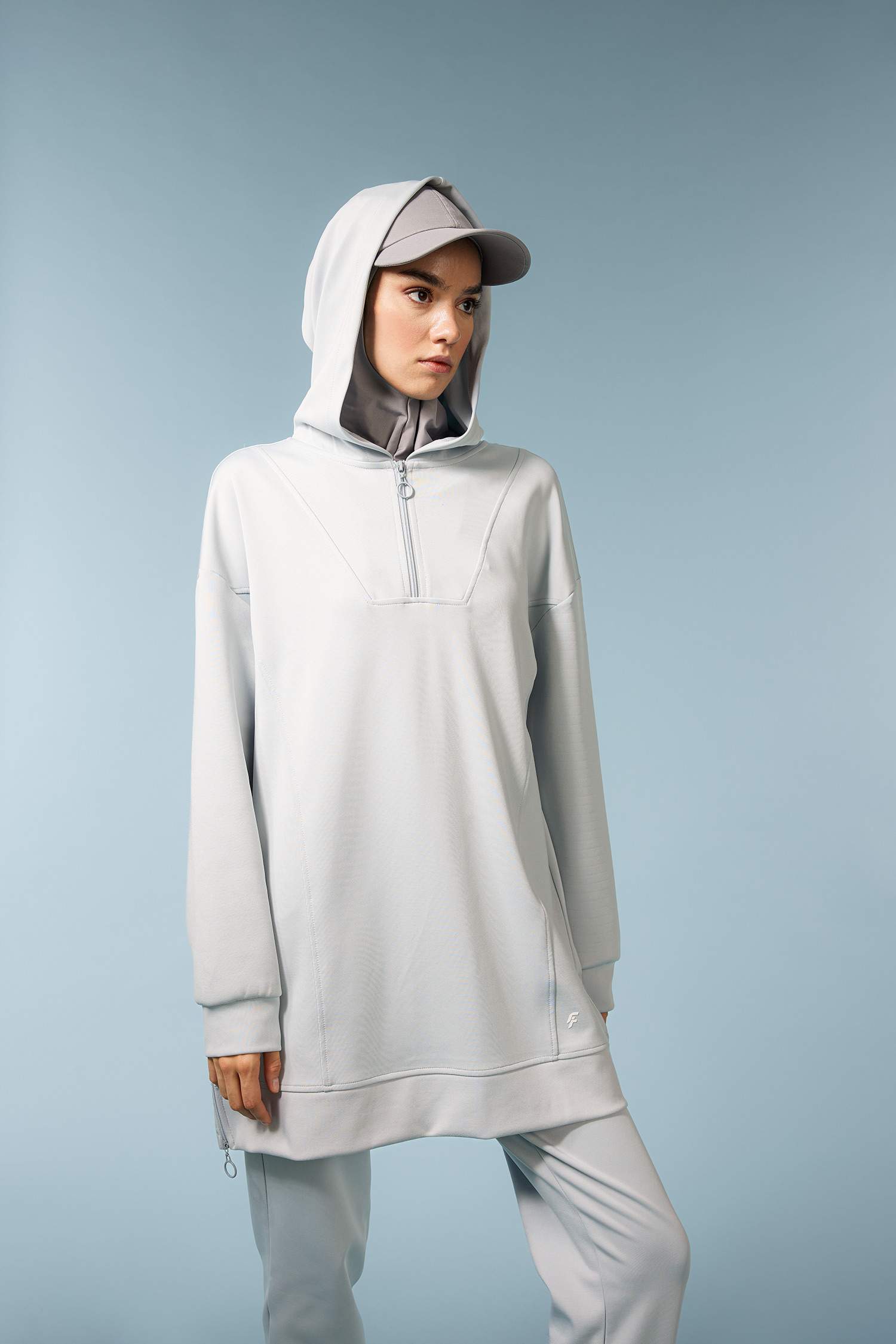 Long Fit Hooded Scuba Diver Sports Sweatshirt