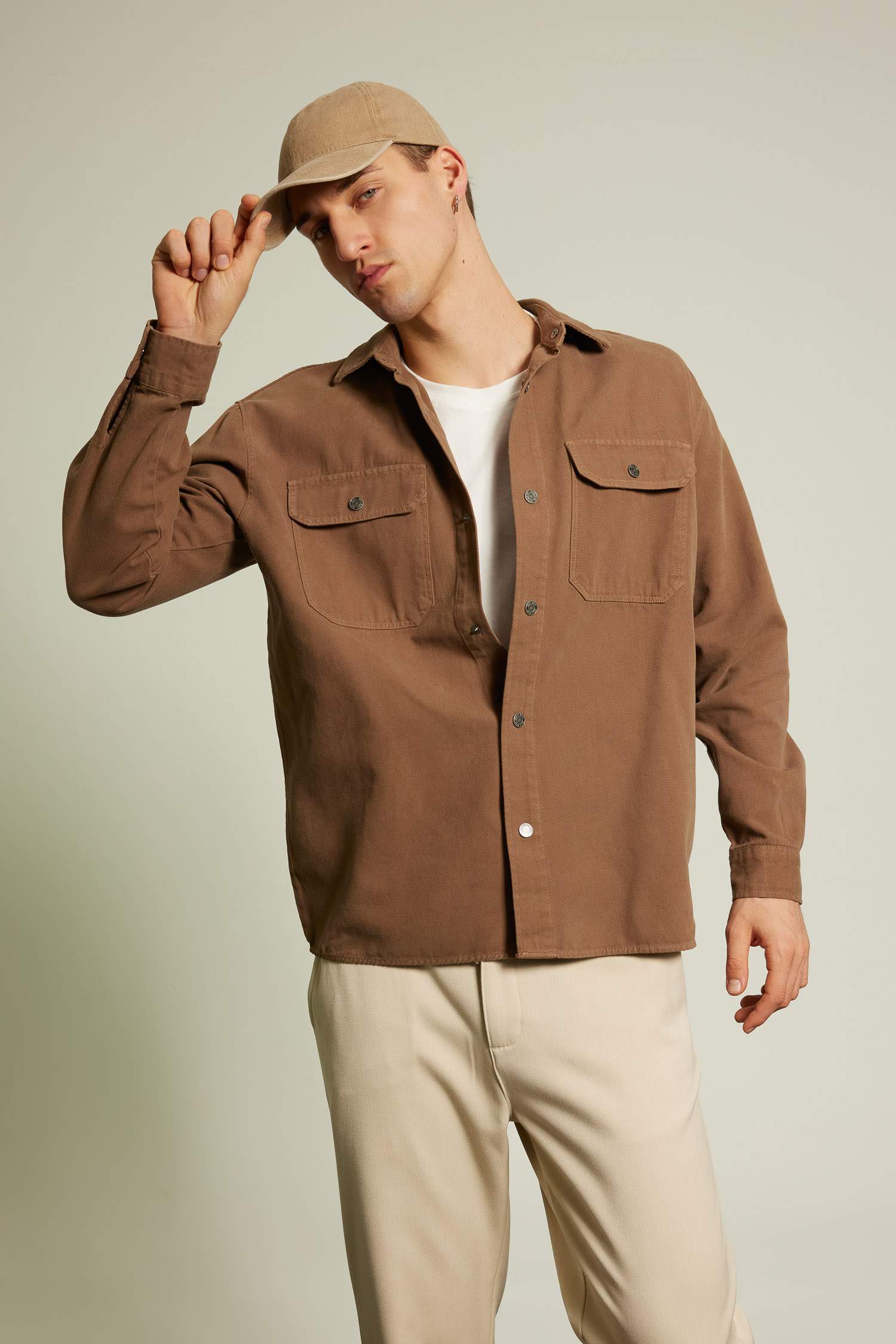 релакс пішімі поло жаға Сыртқа киетін жейде