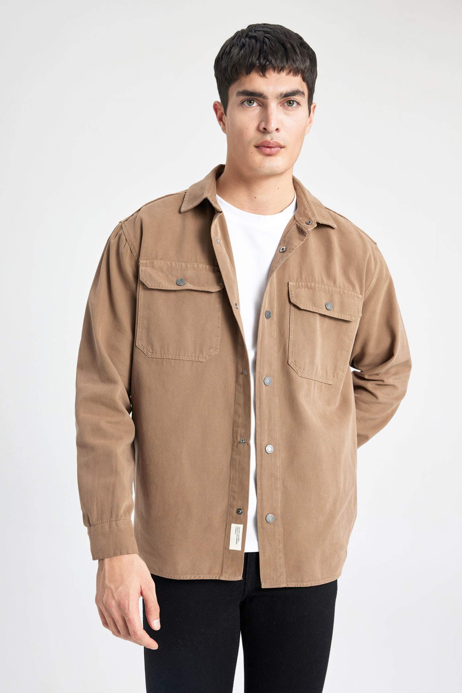 релакс пішімі поло жаға Сыртқа киетін жейде