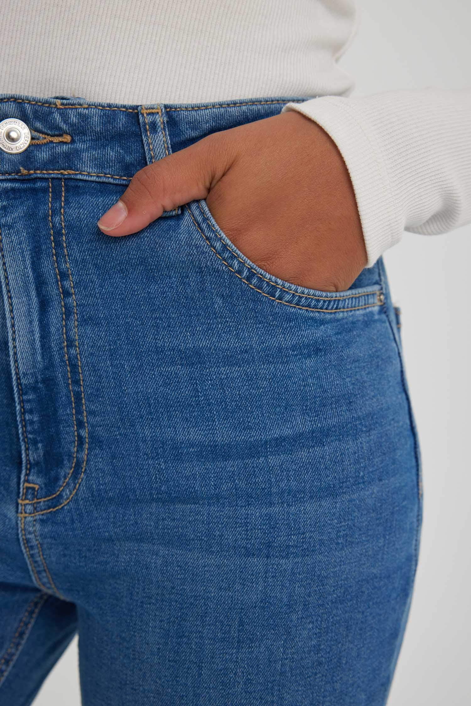 Slim Flare Fit High Waist Straight Flare Leg Long Jeans