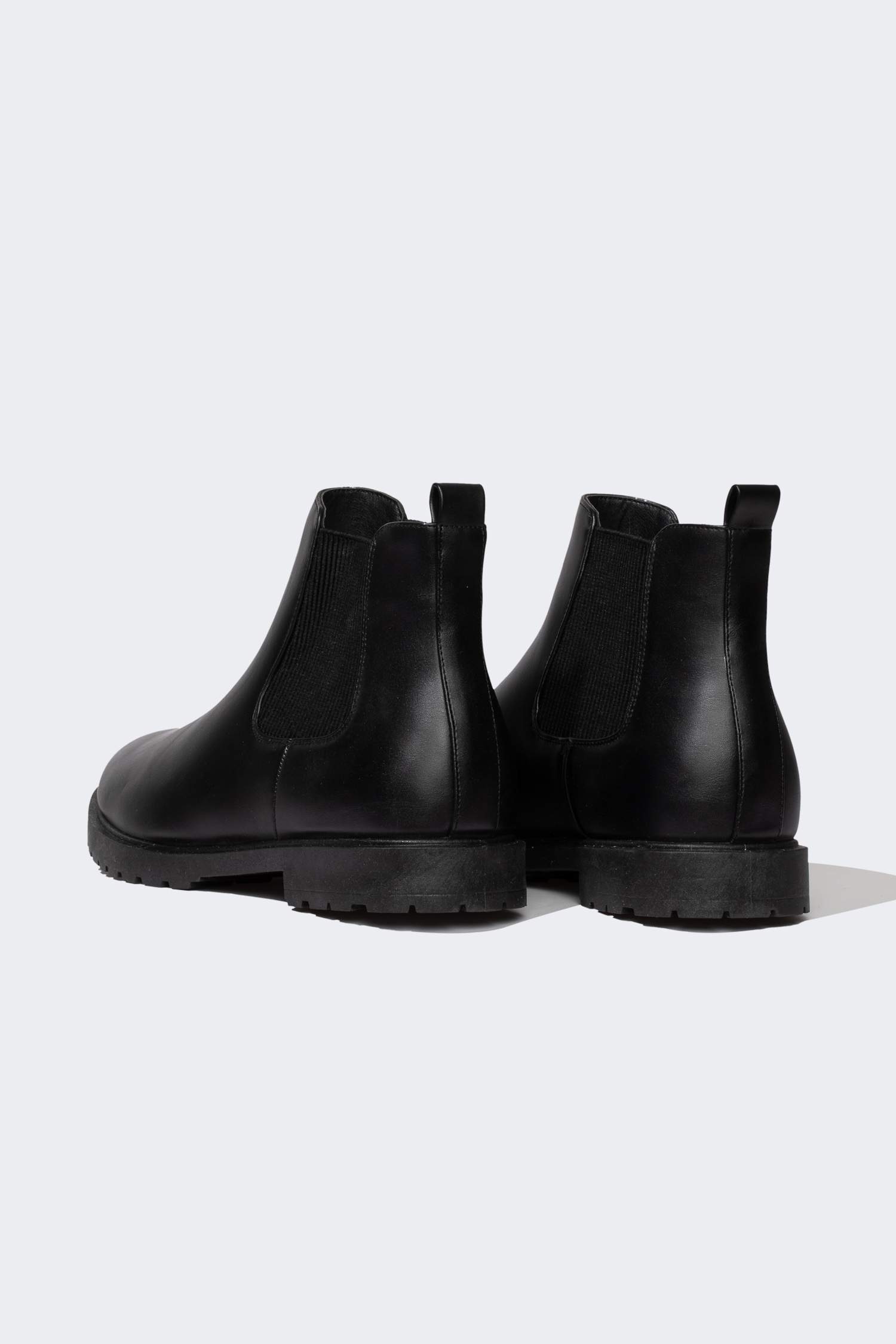 Bottes à enfiler à Semelle Plate Cuir Synthétique Pour Homme